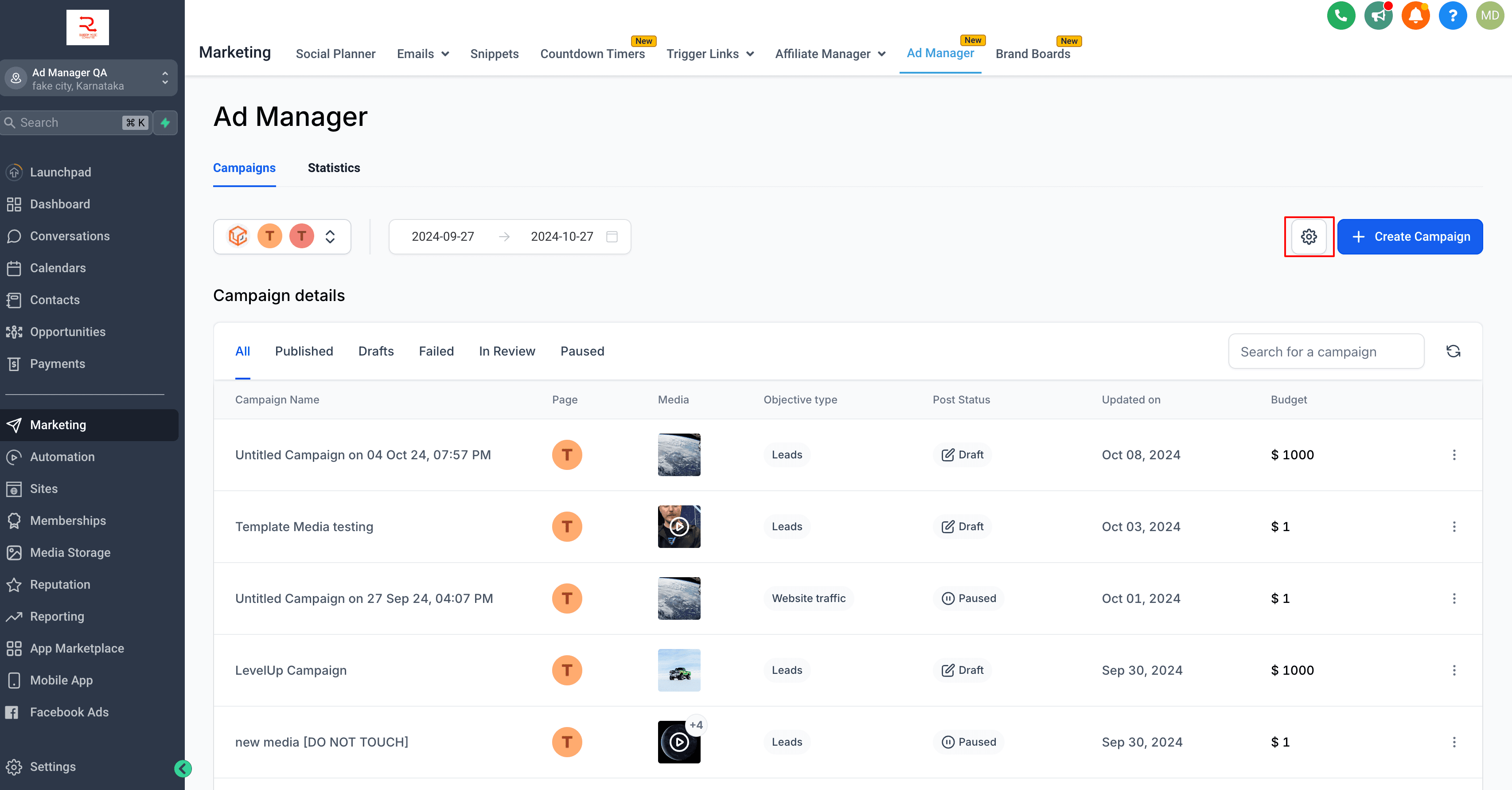 Schermata 1 — Come annullare l'abbonamento ad Ad Manager per un sub-account?