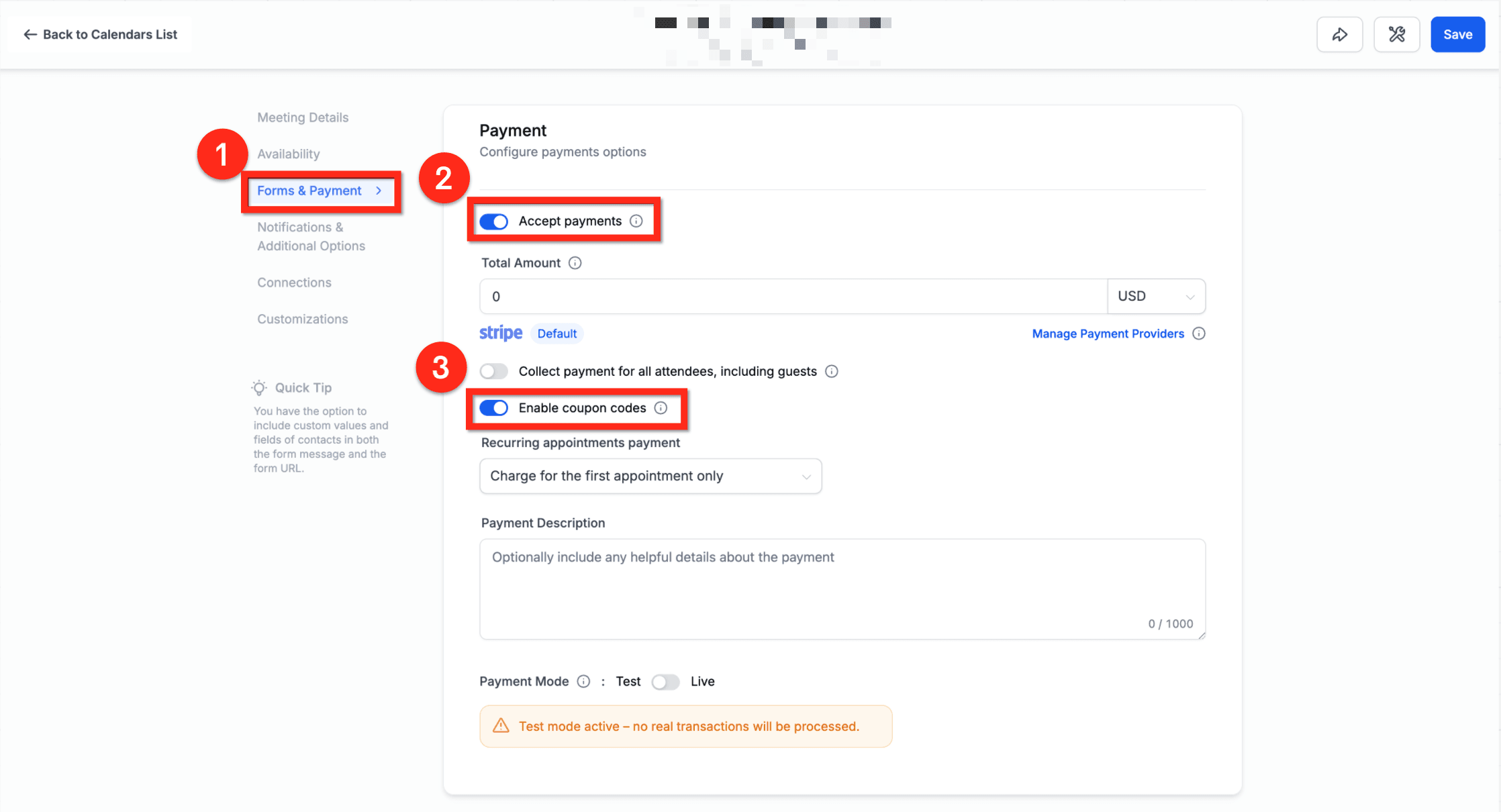Schermata 1 — Codici Coupon nei Calendari