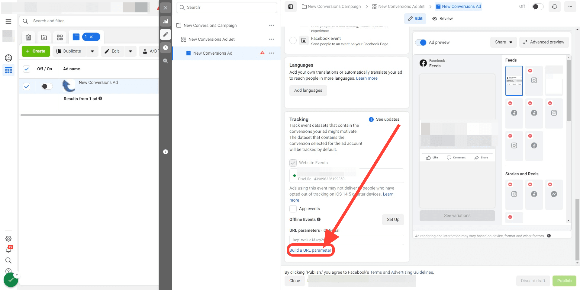 Schermata 3 — Come configurare il Report degli Annunci Facebook