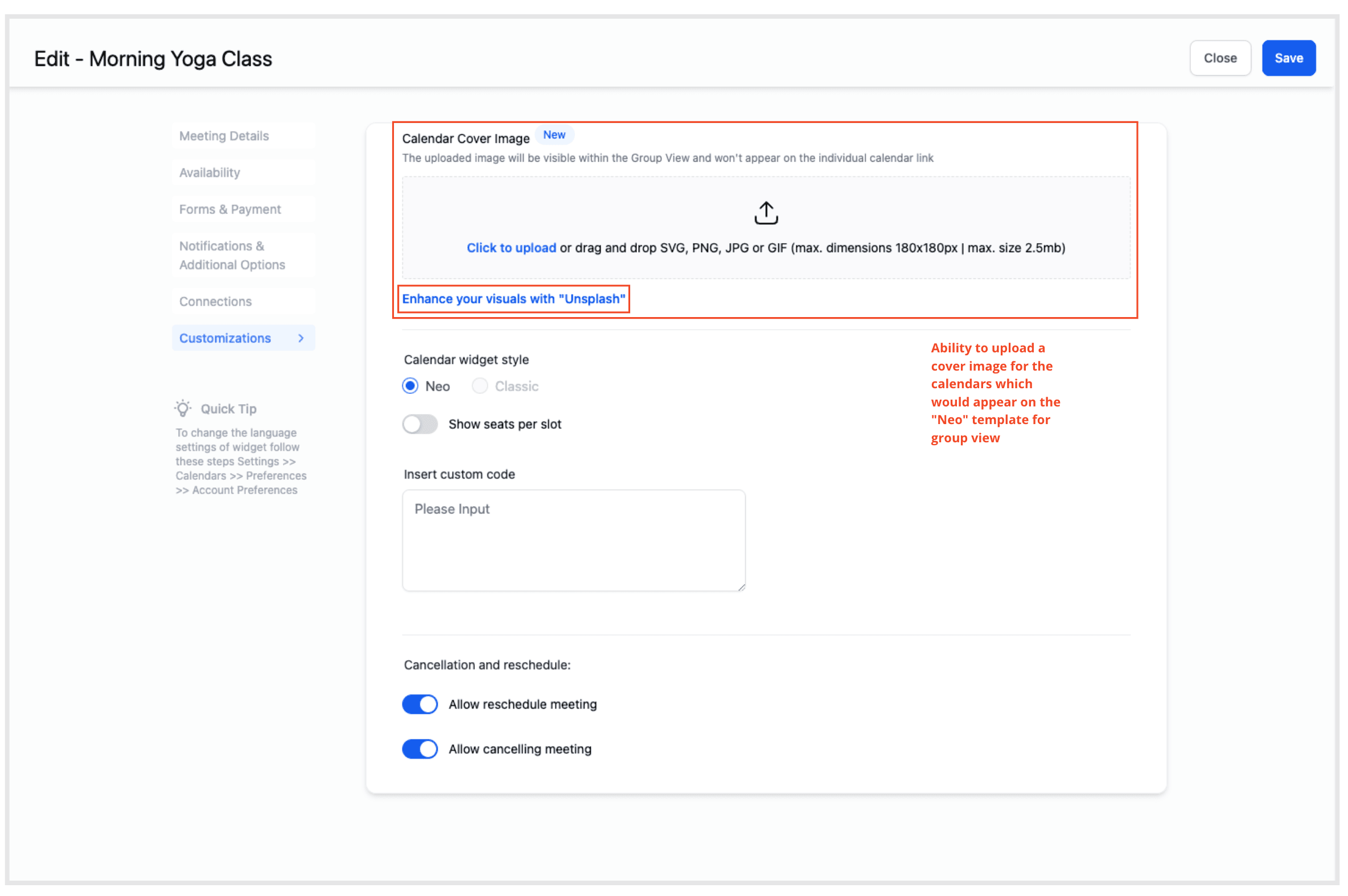 Schermata 4 — Template Neo per la Vista Gruppo