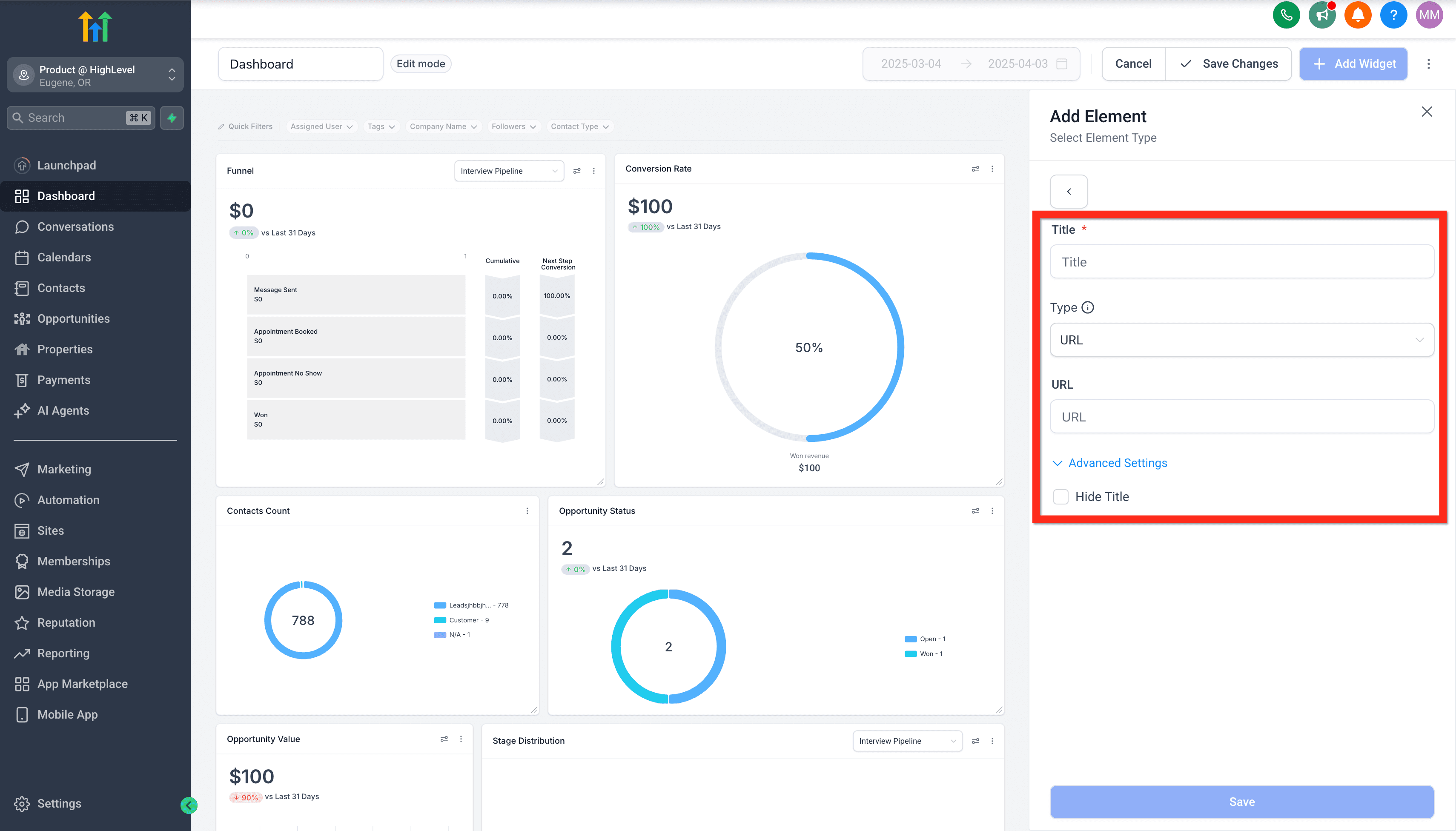 Schermata 5 — Come Incorporare Contenuti Esterni in una Dashboard