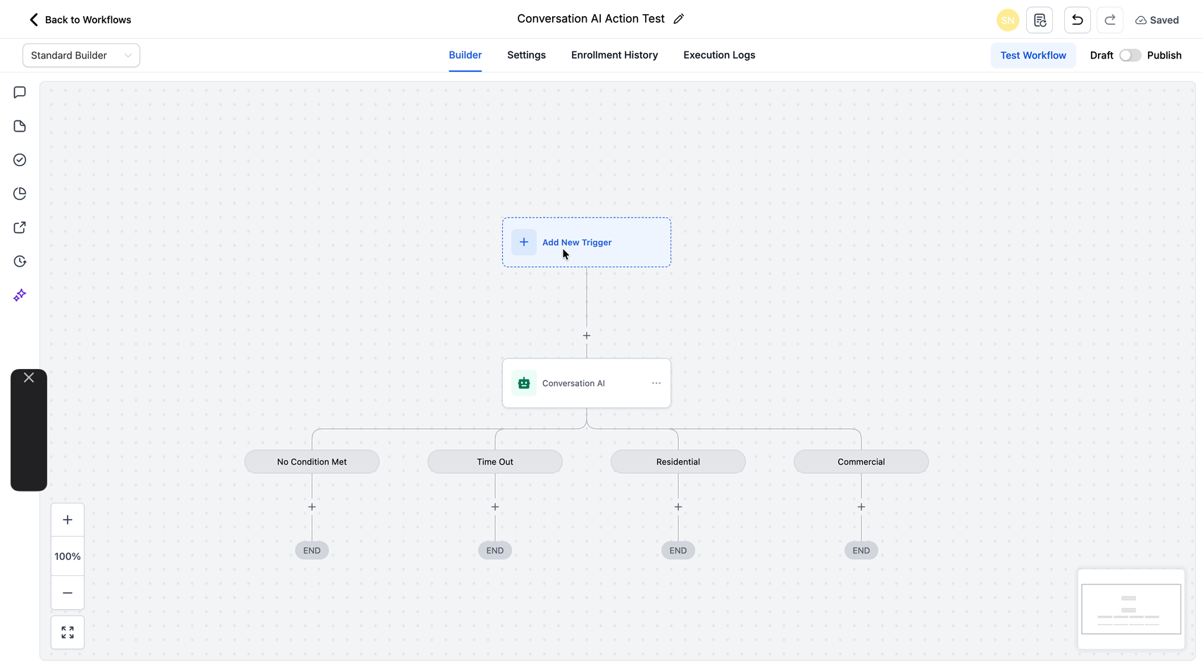 Schermata 3 — Azioni Workflow - Conversation AI