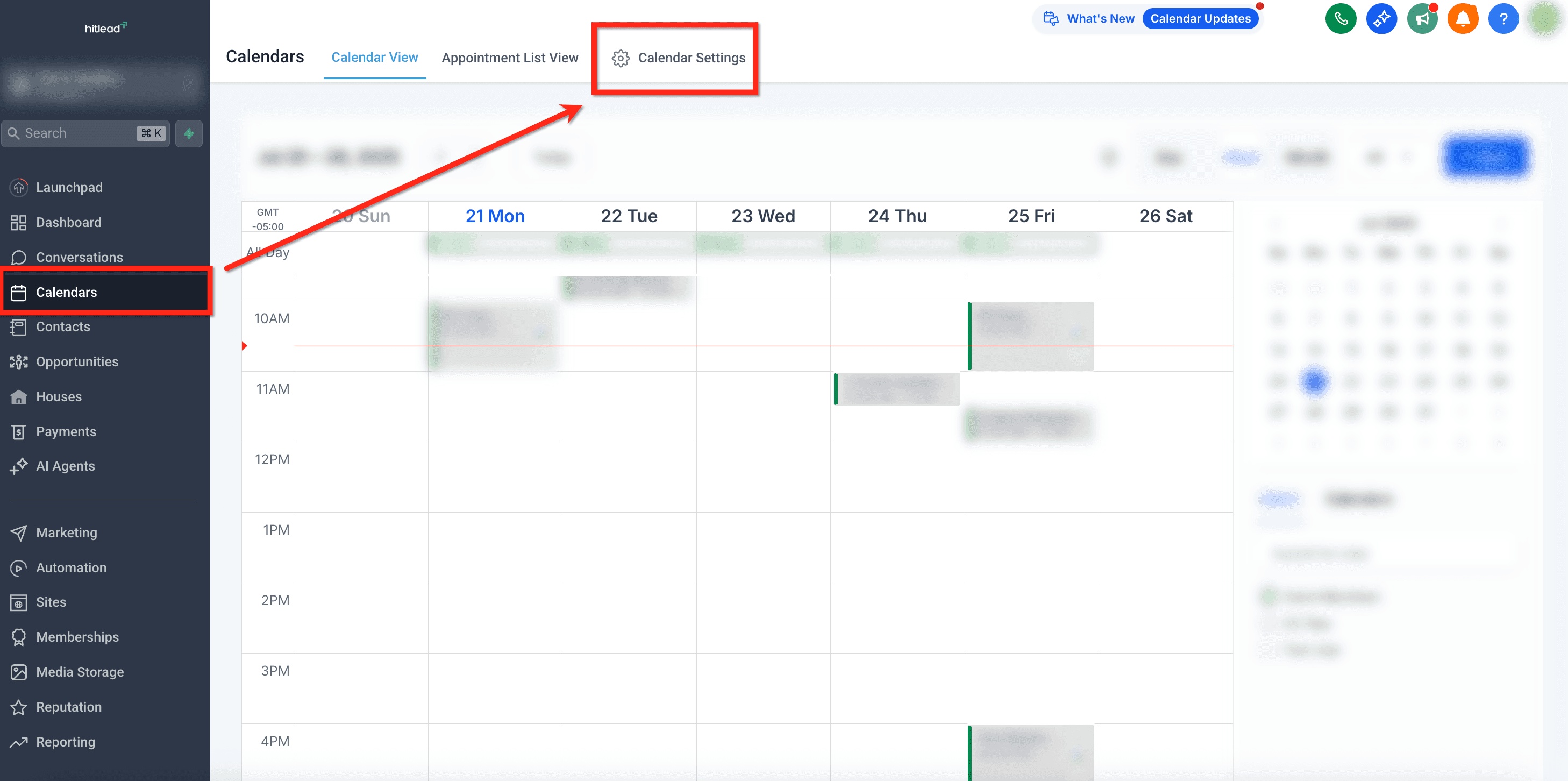 Schermata 1 — Integrare Google con i Calendari HITLEAD