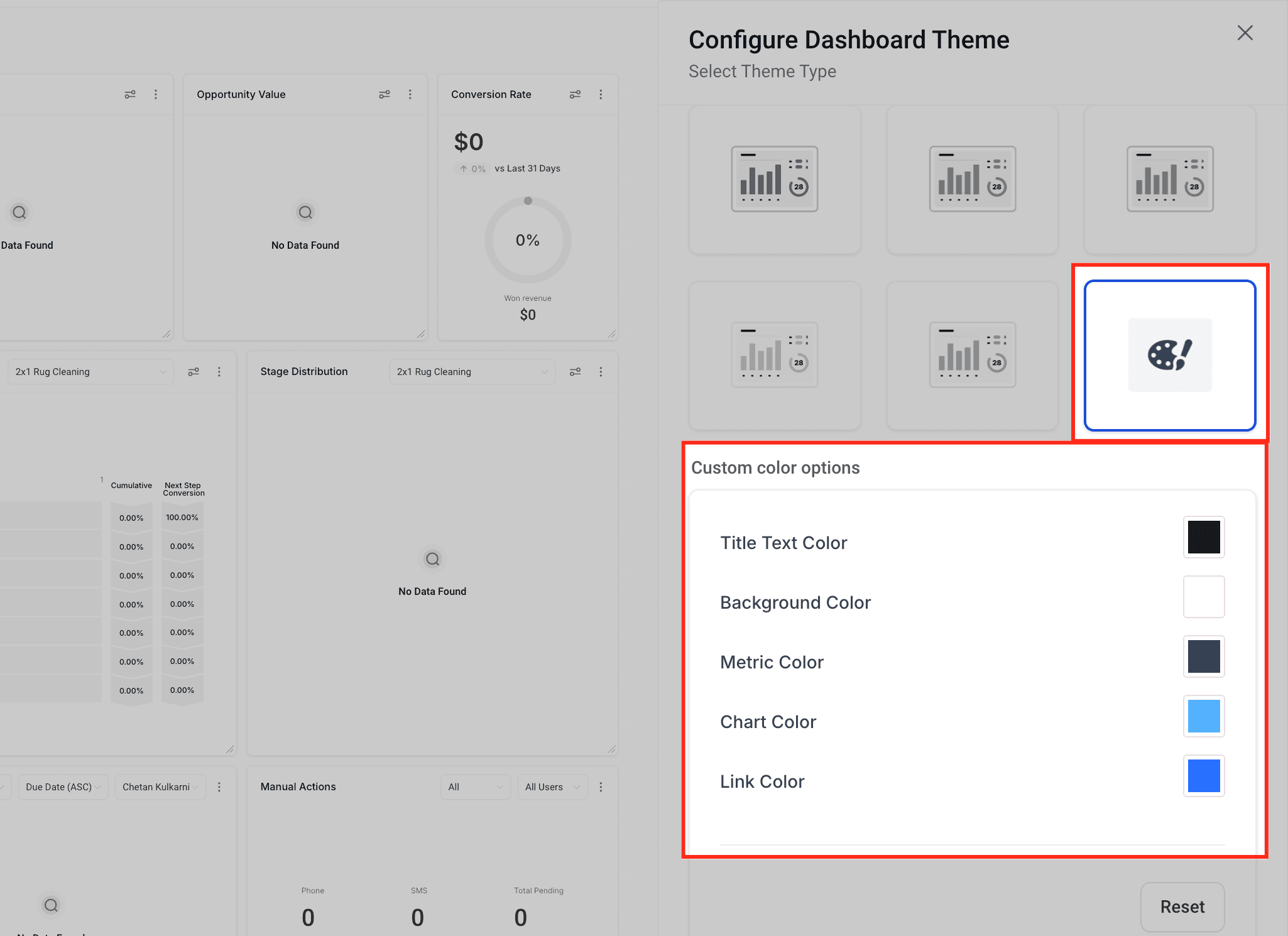 Schermata 5 — Come personalizzare i temi del Dashboard