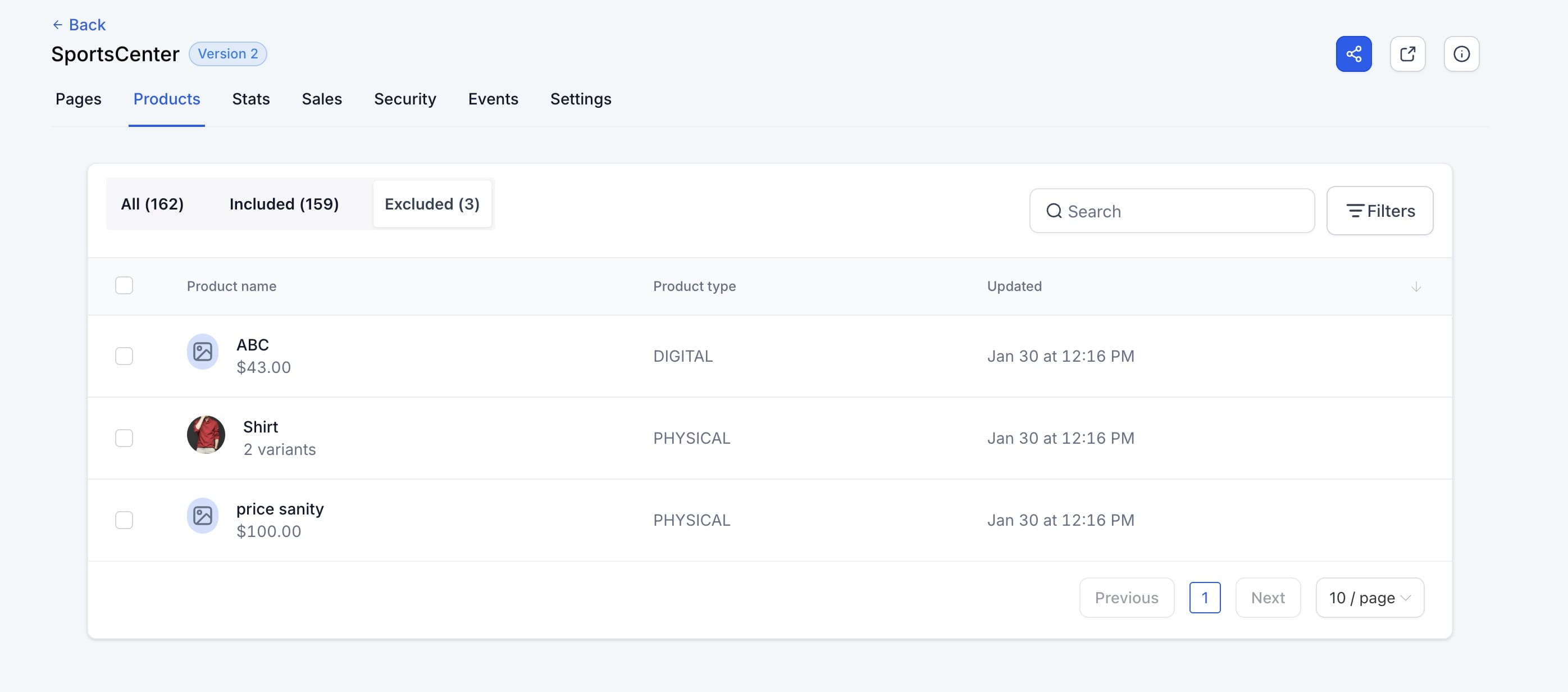 Schermata 5 — Come selezionare o filtrare i prodotti per Store Ecommerce?
