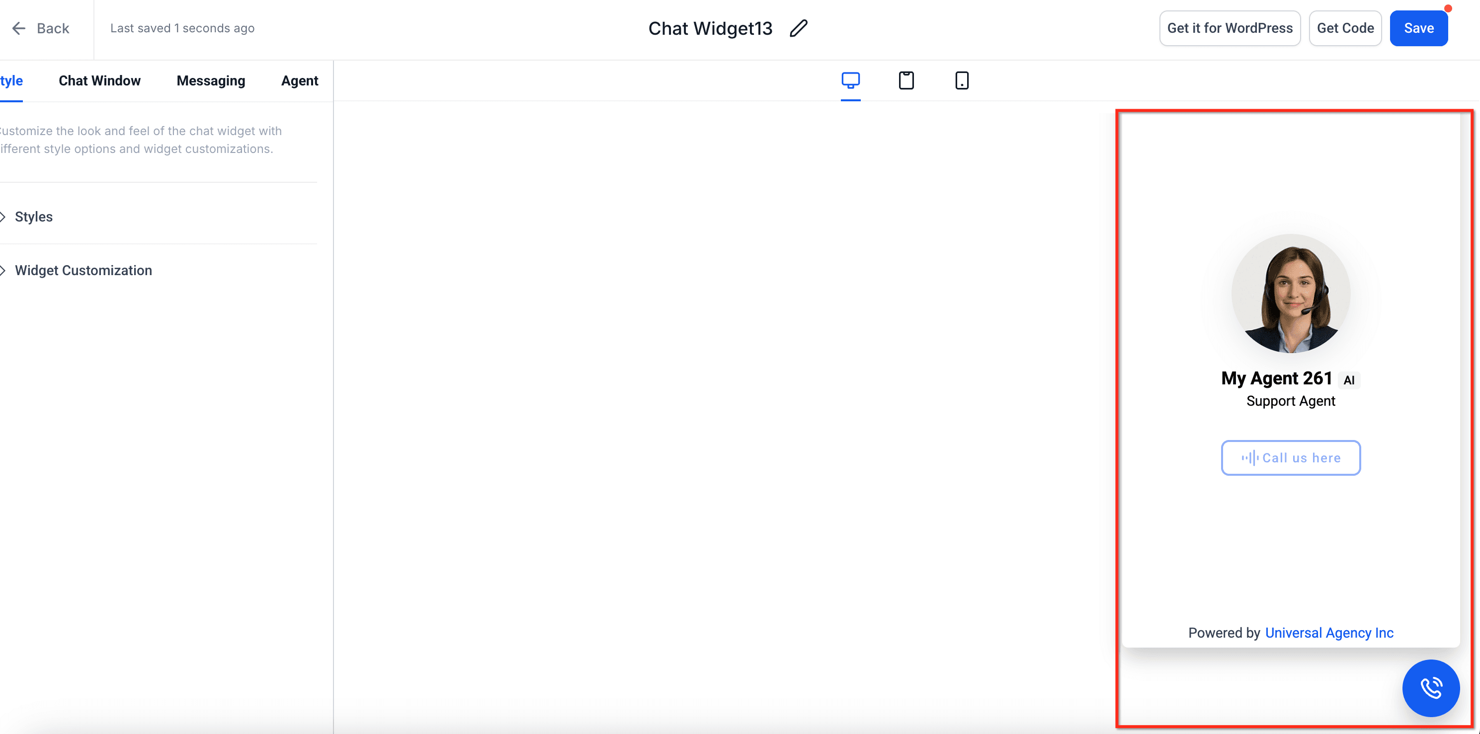 Schermata 7 — Chat Widget Voice AI