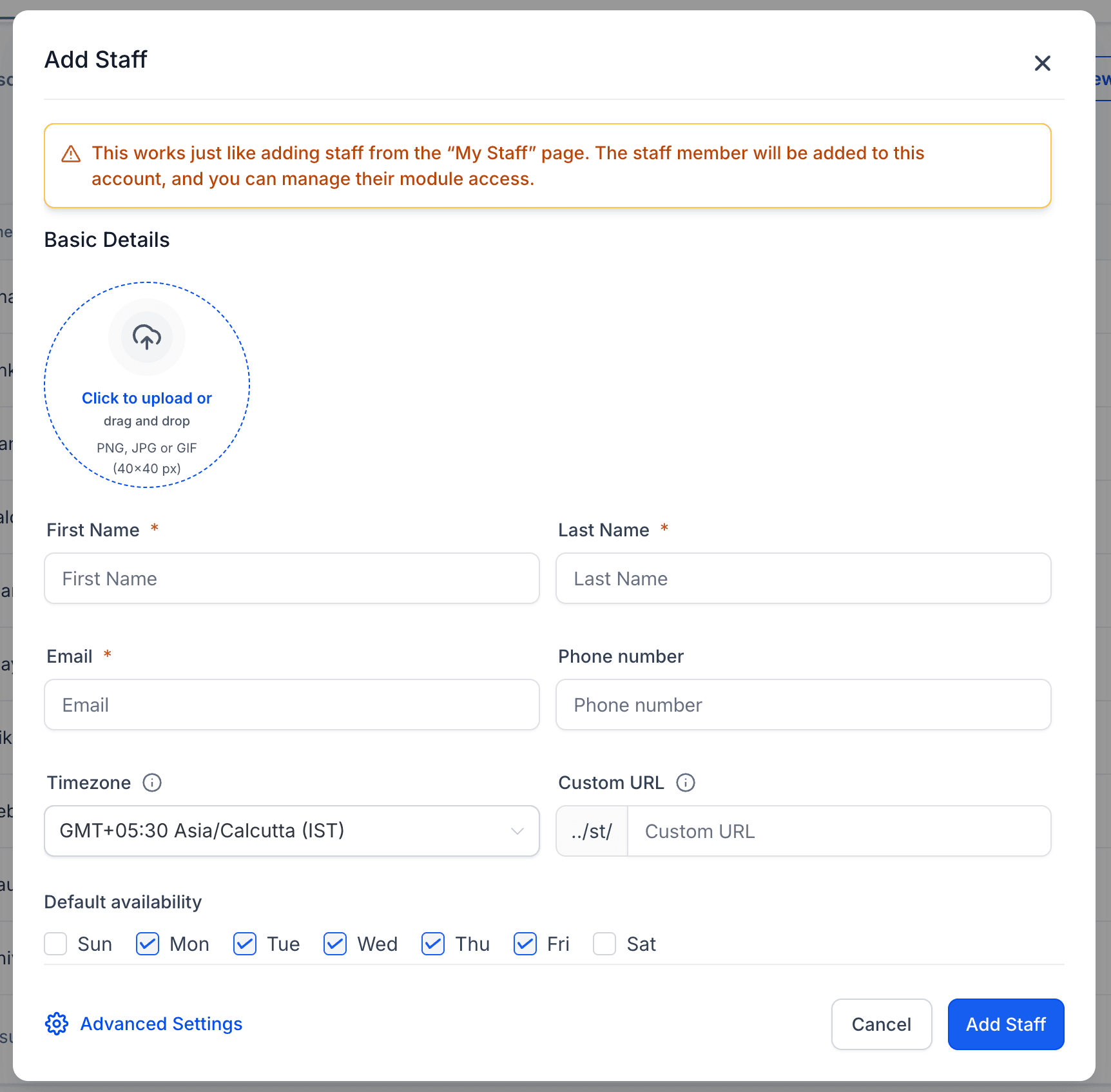Schermata 2 — Configurare il Personale nei Servizi
