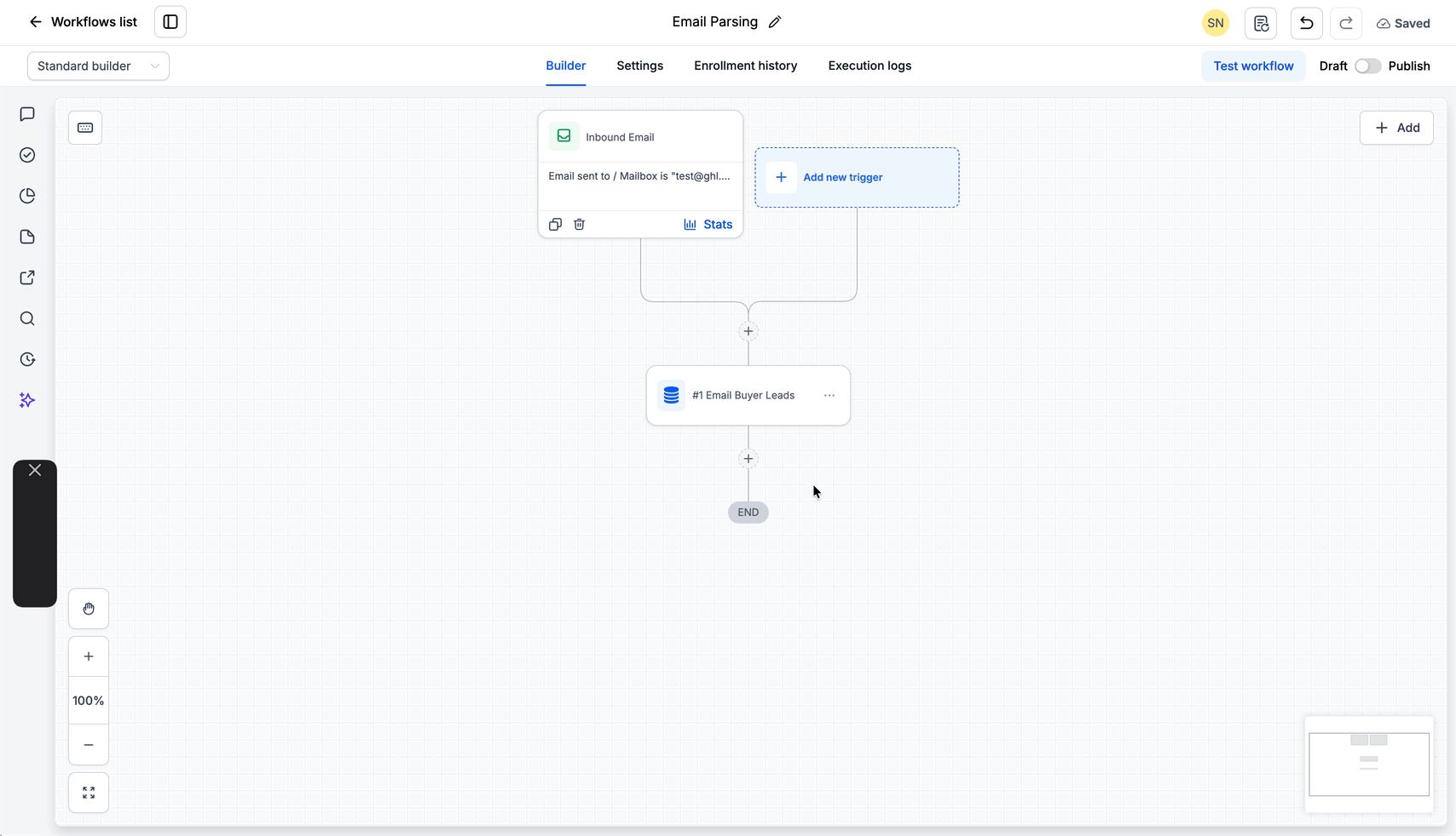 Schermata 9 — Come fare il parsing delle email con l'azione AI Extract Data