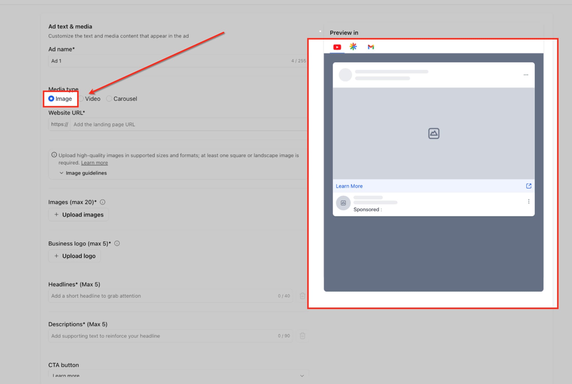 Schermata 7 — Come creare campagne Google Demand Gen in Ad Manager