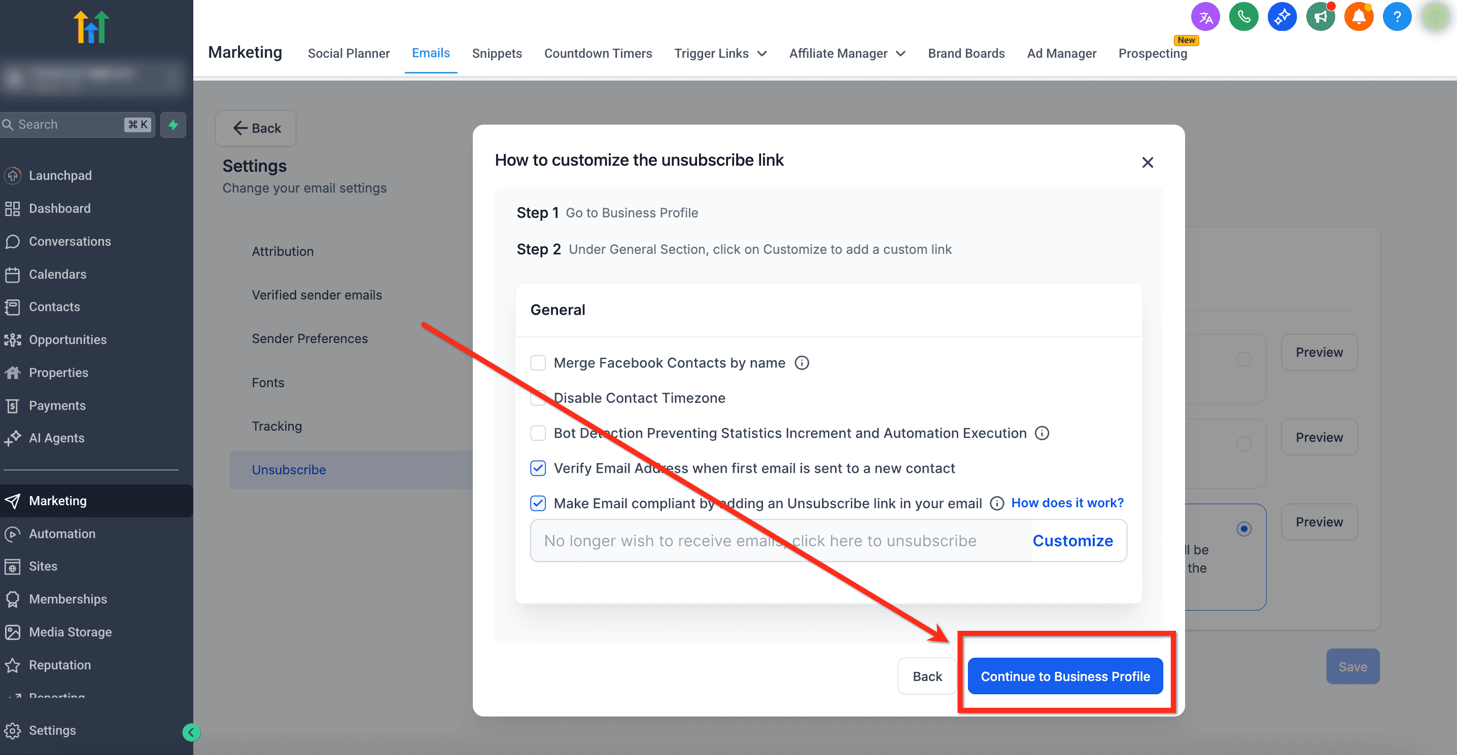 Schermata 7 — Configurare i Flussi di Disiscrizione (One-Step, Two-Step, Dynamic)