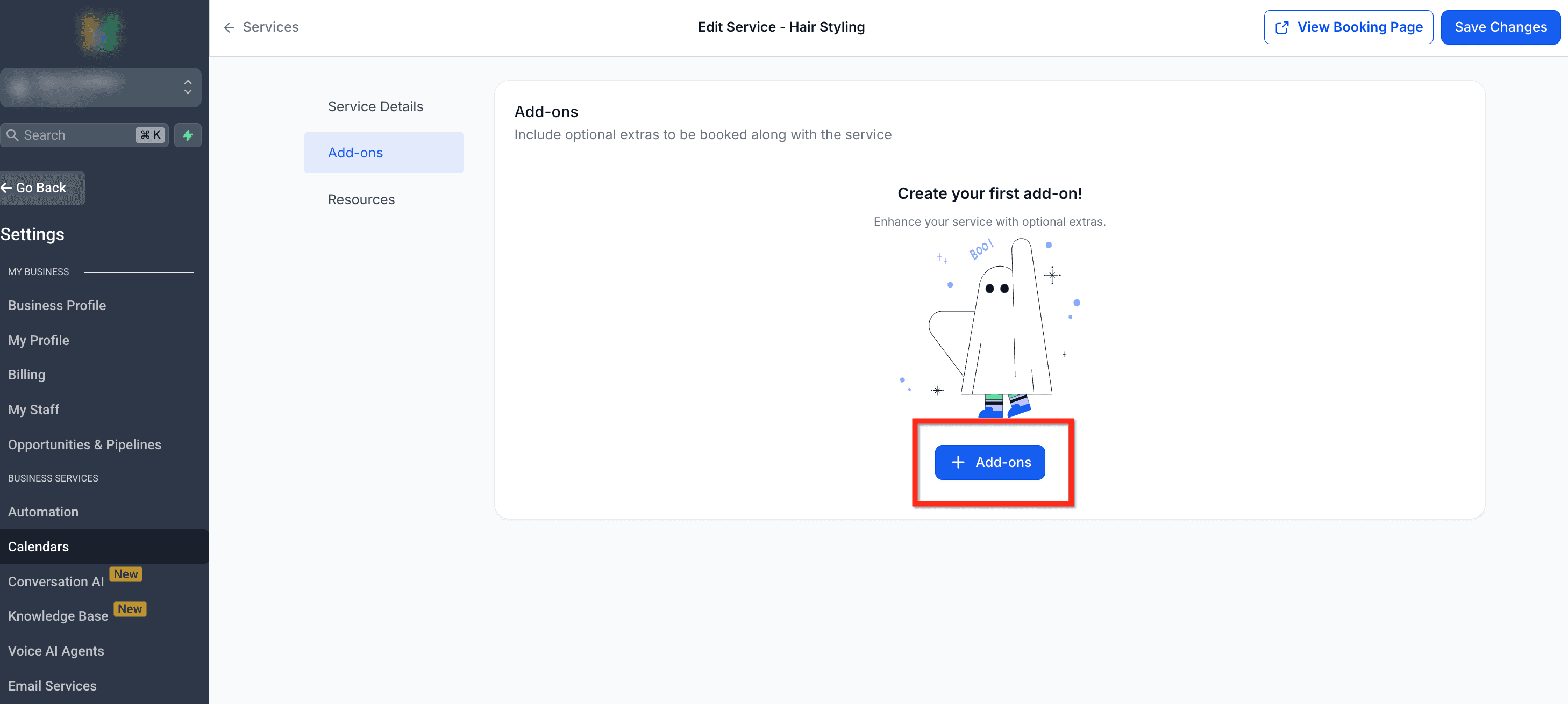 Schermata 5 — Add-on nei Servizi