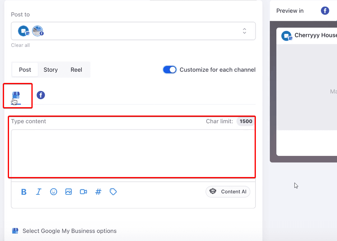 Schermata 8 — Come personalizzare il post per ogni social?