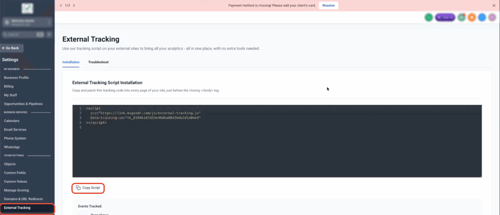 Schermata 1 — Tracciare Form Esterni con HITLEAD