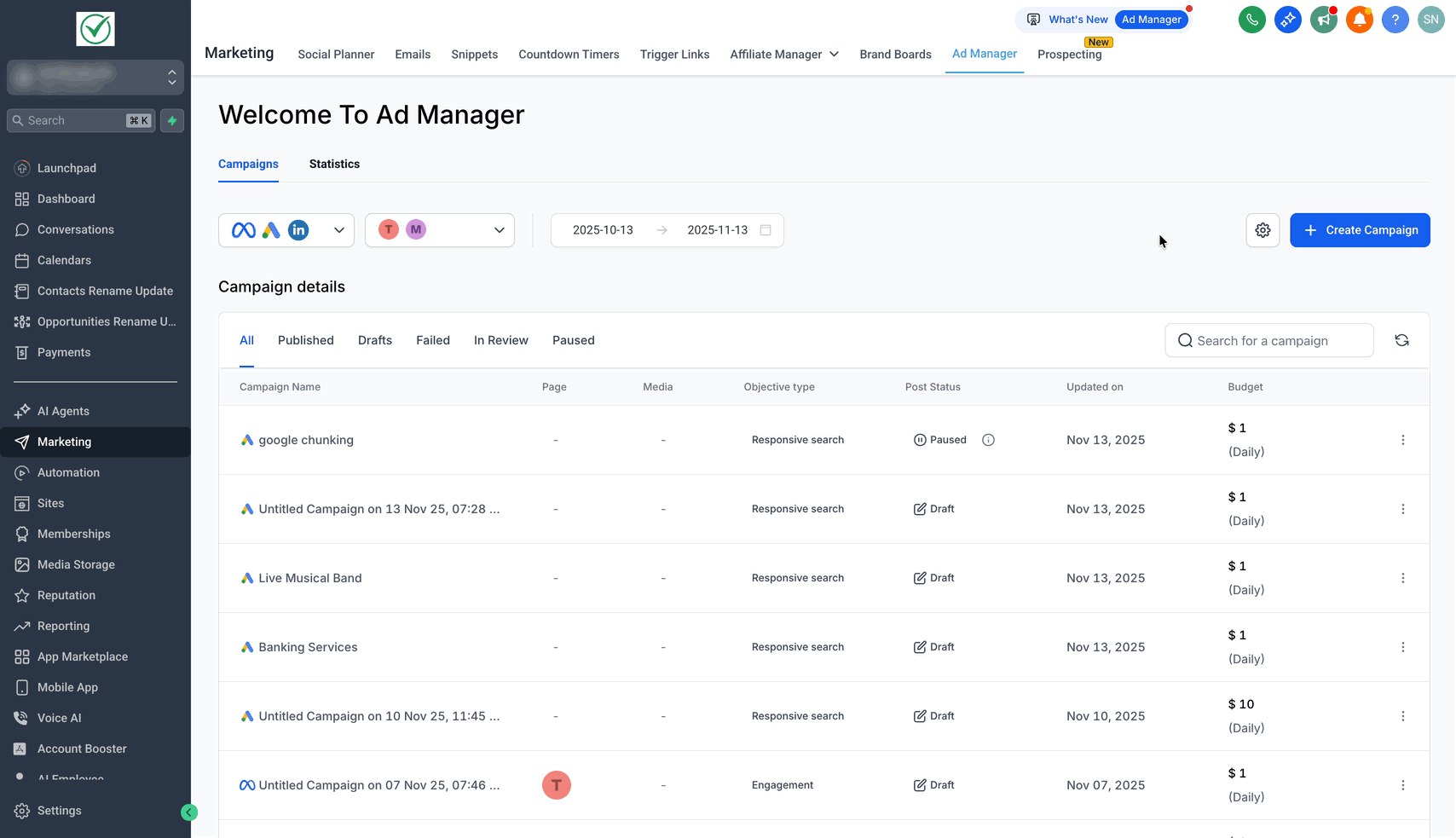 Schermata 10 — Ads Manager - Audience Segments per Google Ads