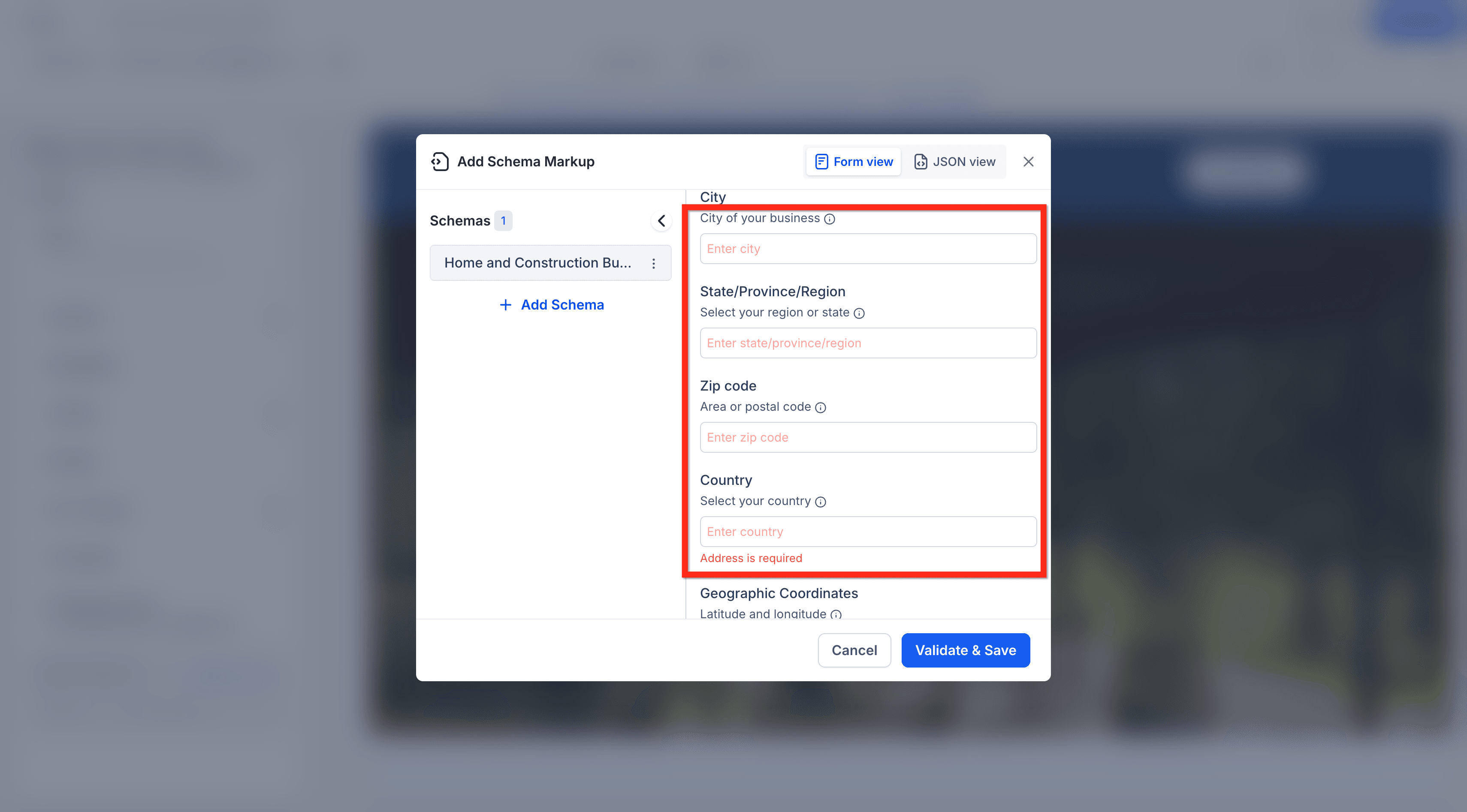 Schermata 11 — Come aggiungere manualmente Schema Markup in Funnel e Siti Web