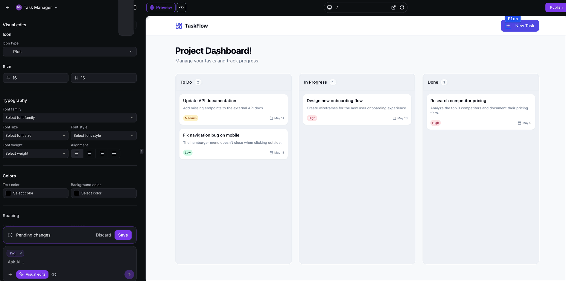 Schermata 8 — Modifiche Visive in AI Studio