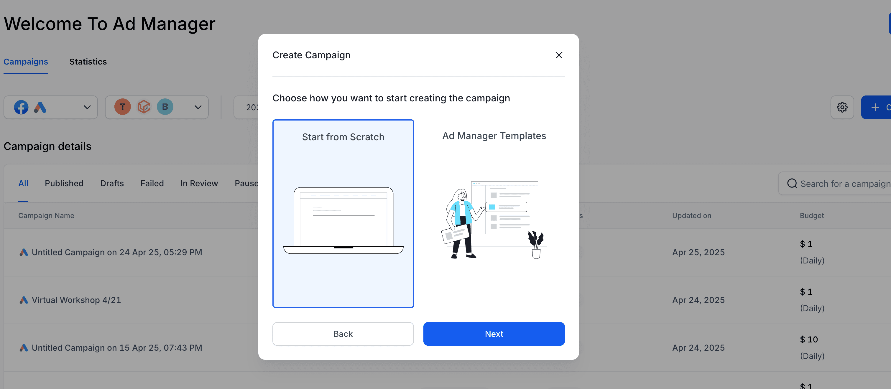 Schermata 3 — Ad Manager - Creare una Campaign di Ricerca Google