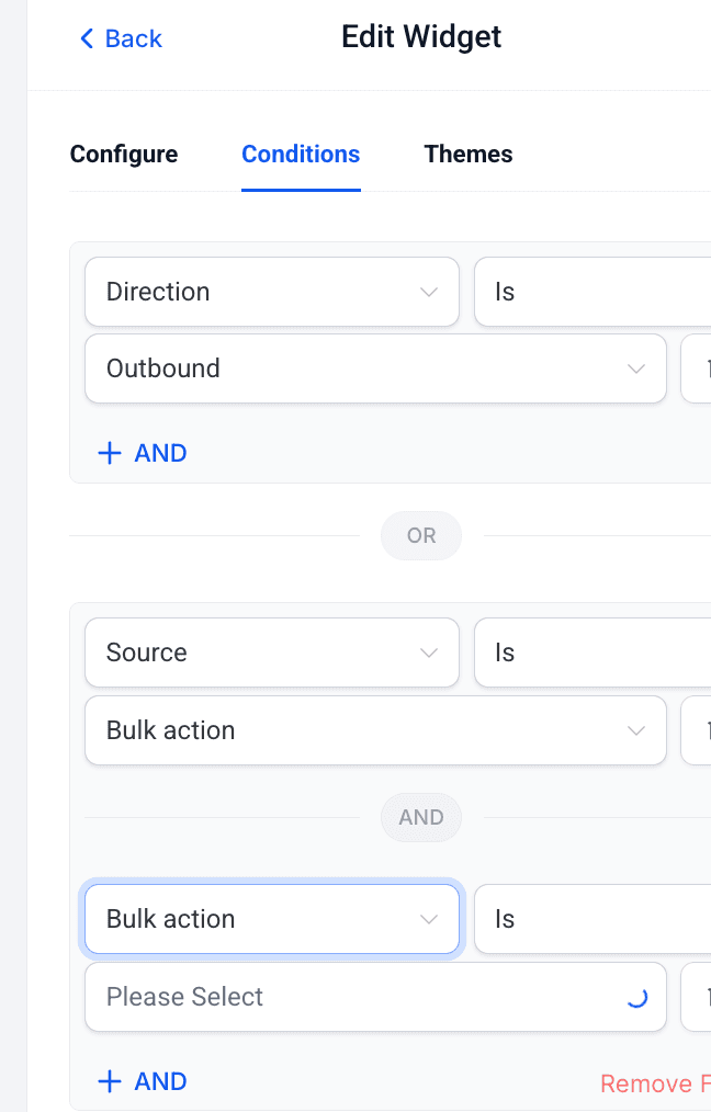 Schermata 5 — Widget SMS per Dashboard e Reportistica