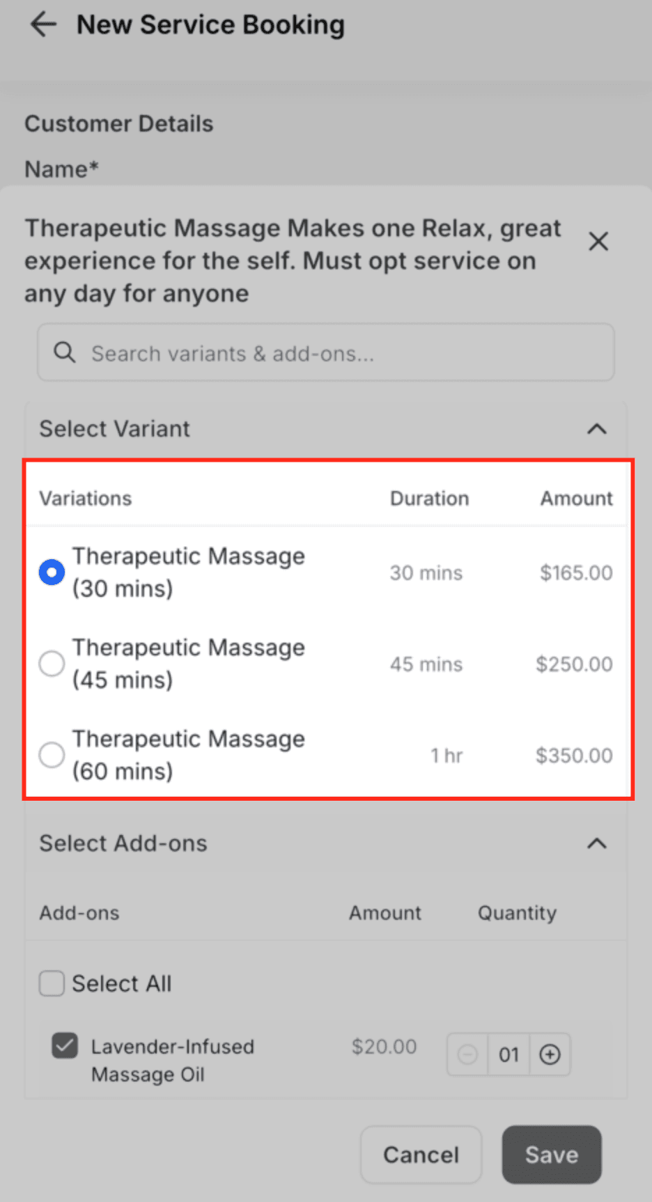 Schermata 4 — Come prenotare appuntamenti Service (v2) tramite l'app mobile