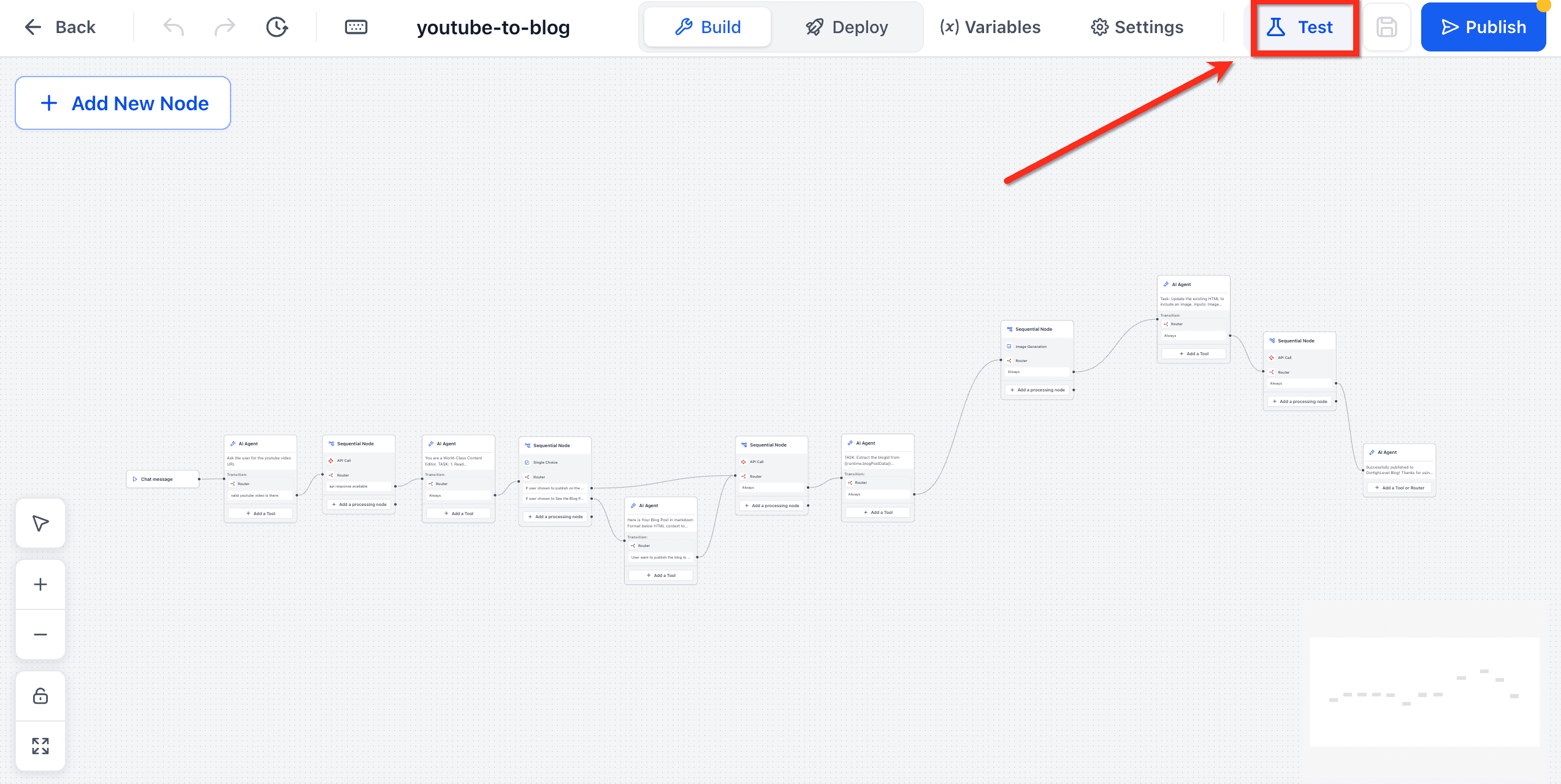 Schermata 1 — Come testare e fare debug delle conversazioni AI in Agent Studio