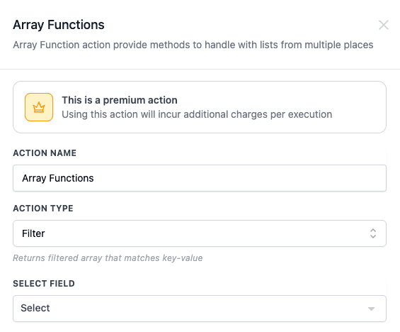 Schermata 14 — Azione Workflow - Array Formatter