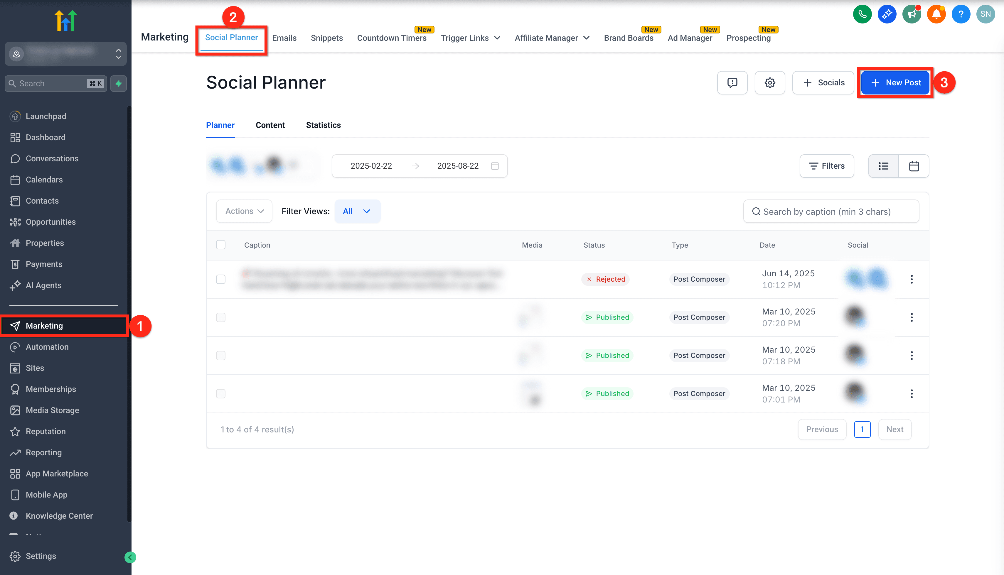 Schermata 1 — Funzionalità Orario Migliore per Pubblicare nel Social Planner