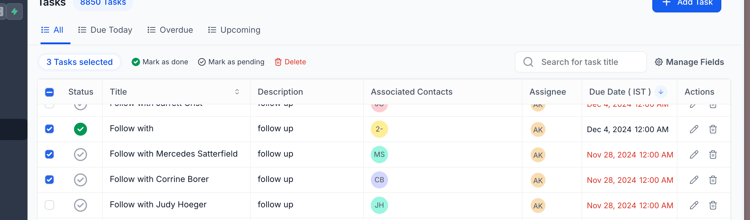 Schermata 3 — Gestione dei Task