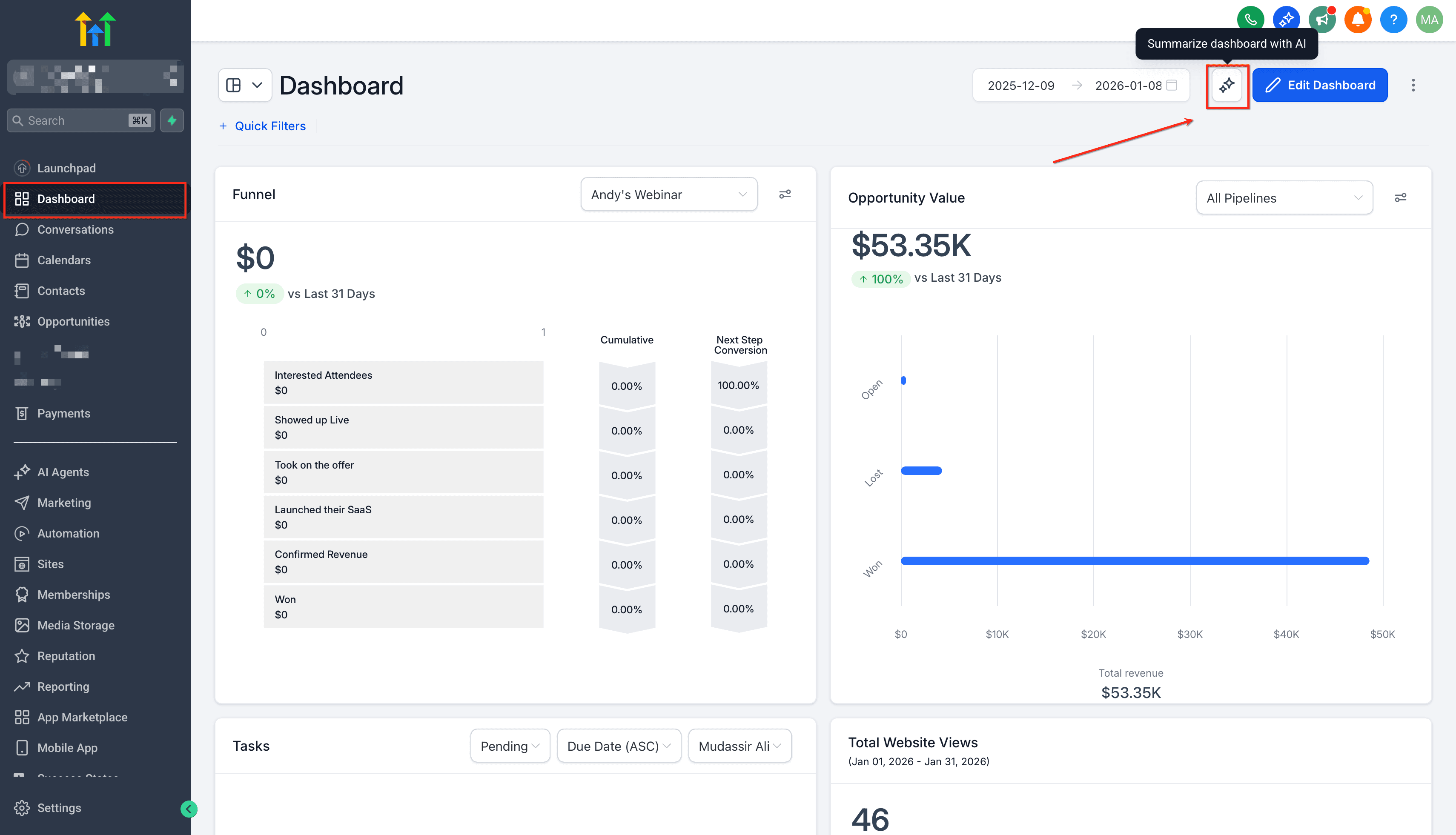 Schermata 2 — Dashboard Summary AI