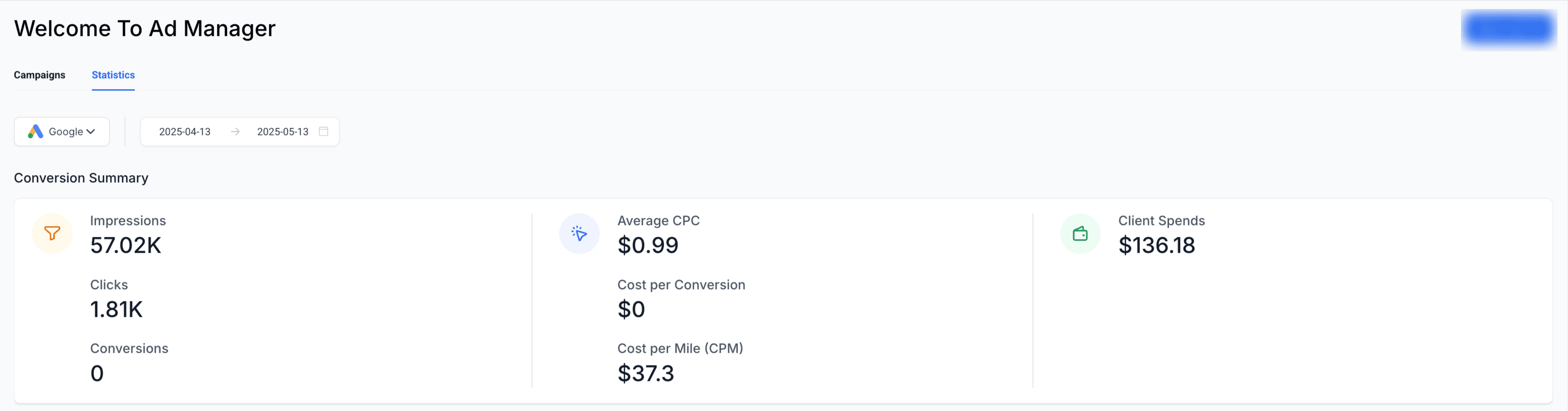 Schermata 1 — Come visualizzare le statistiche delle Campaign Google in Ad Manager