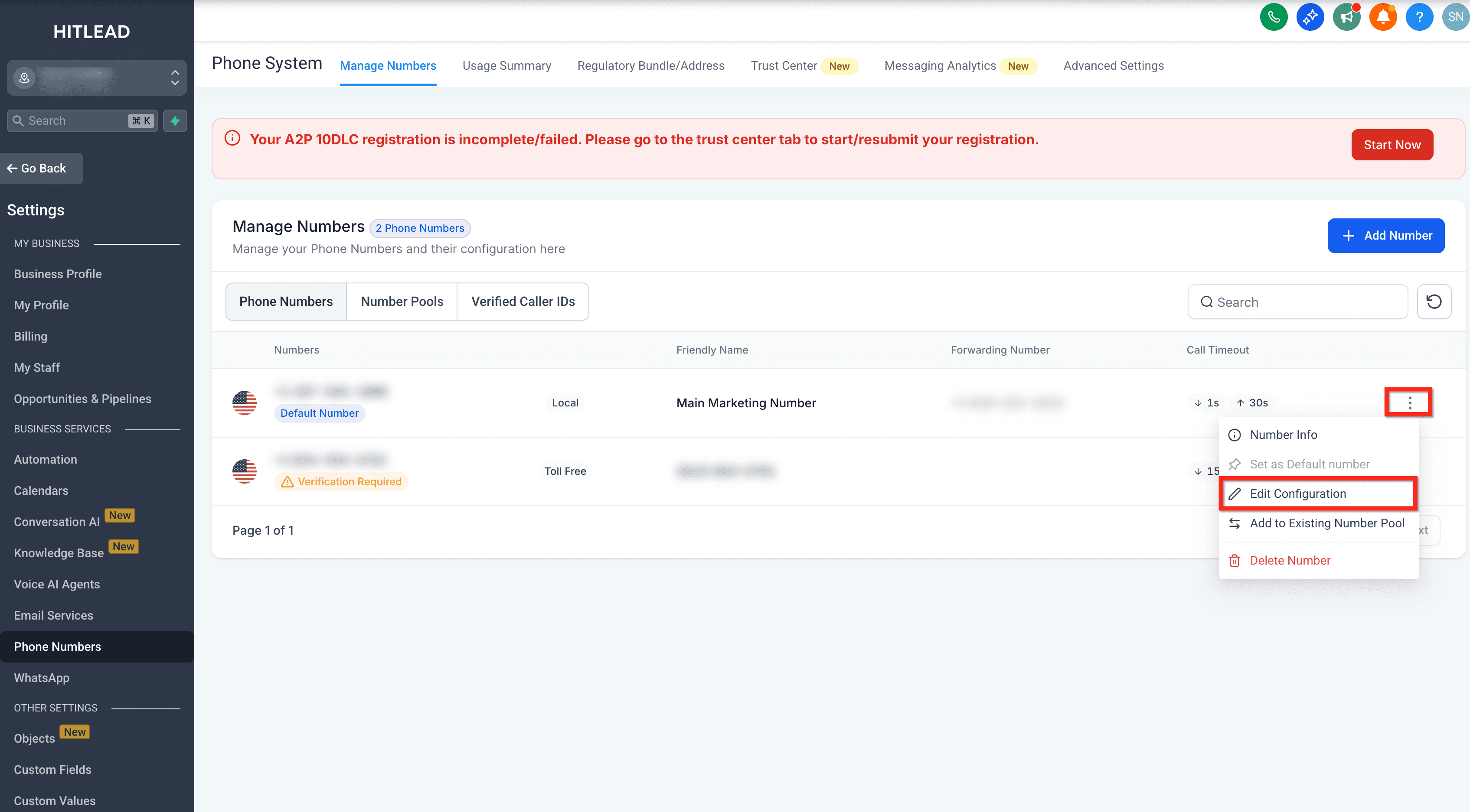 Schermata 3 — Voice AI - Come Configurare il Flusso delle Chiamate in Entrata