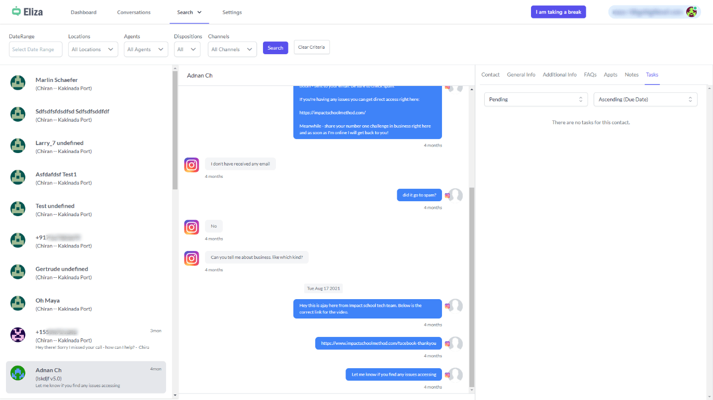 Schermata 6 — Eliza Agent Platform — Strumenti di Ricerca