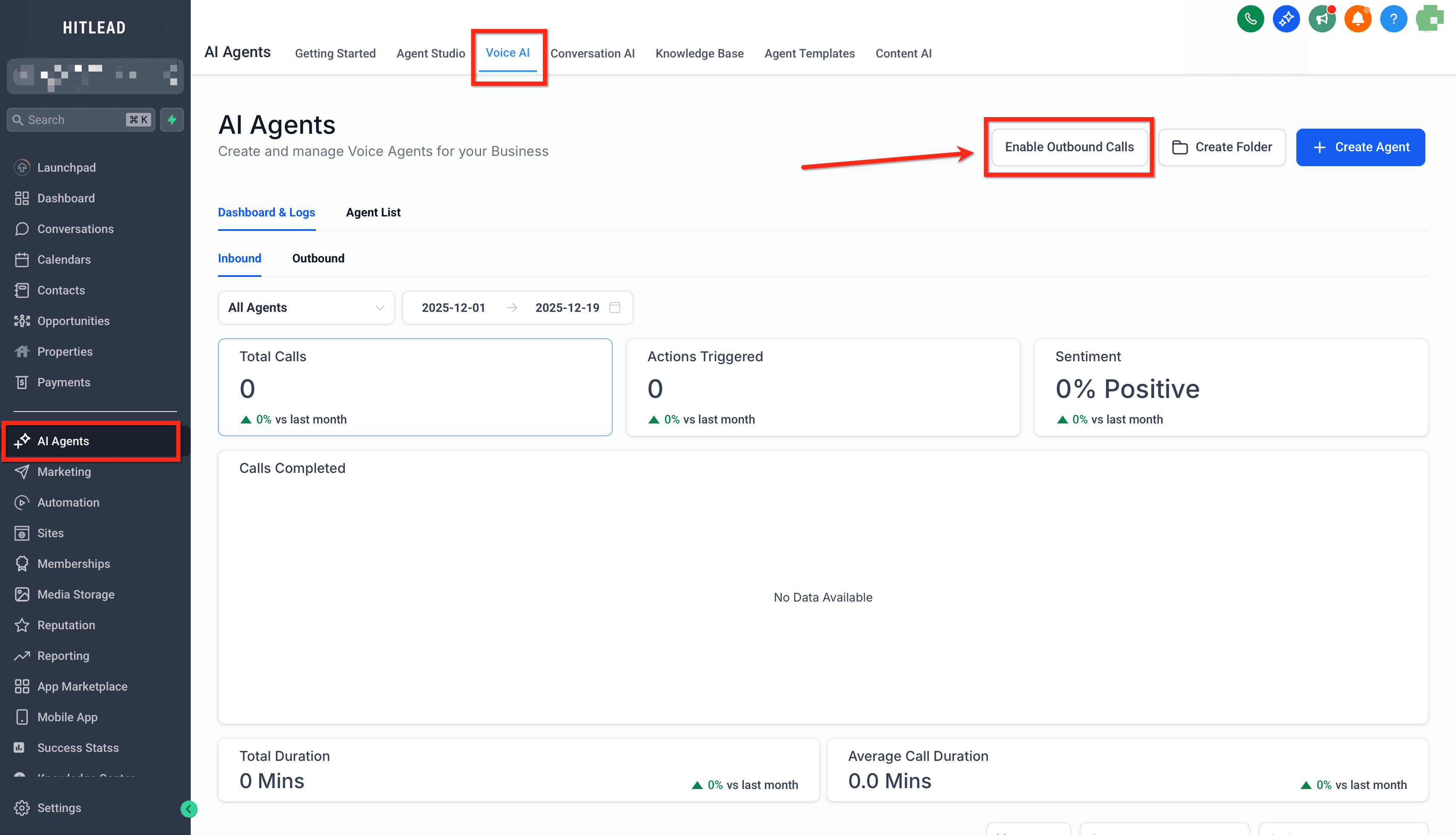 Schermata 7 — Come testare gli agenti Voice AI