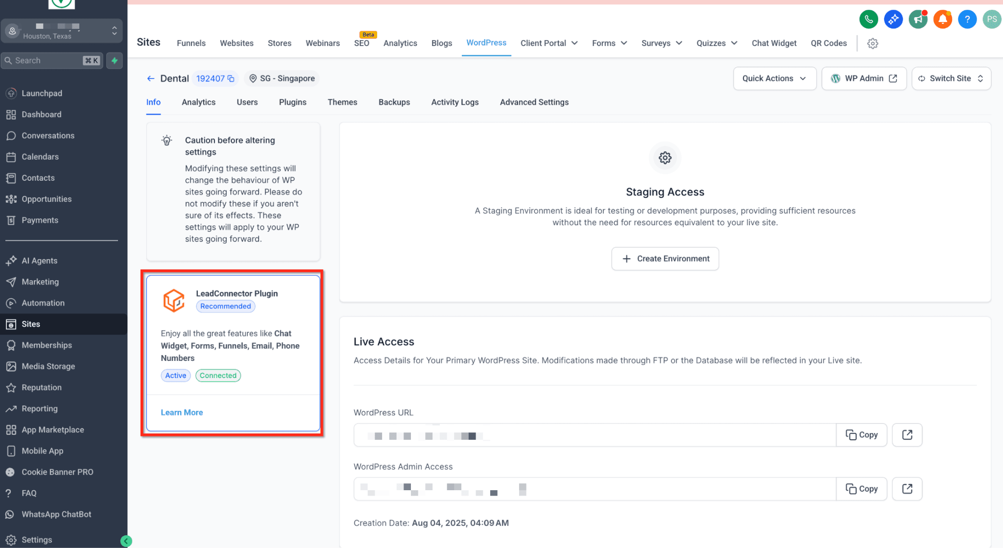 Schermata 2 — Guida completa al plugin WordPress HITLEAD (LC)