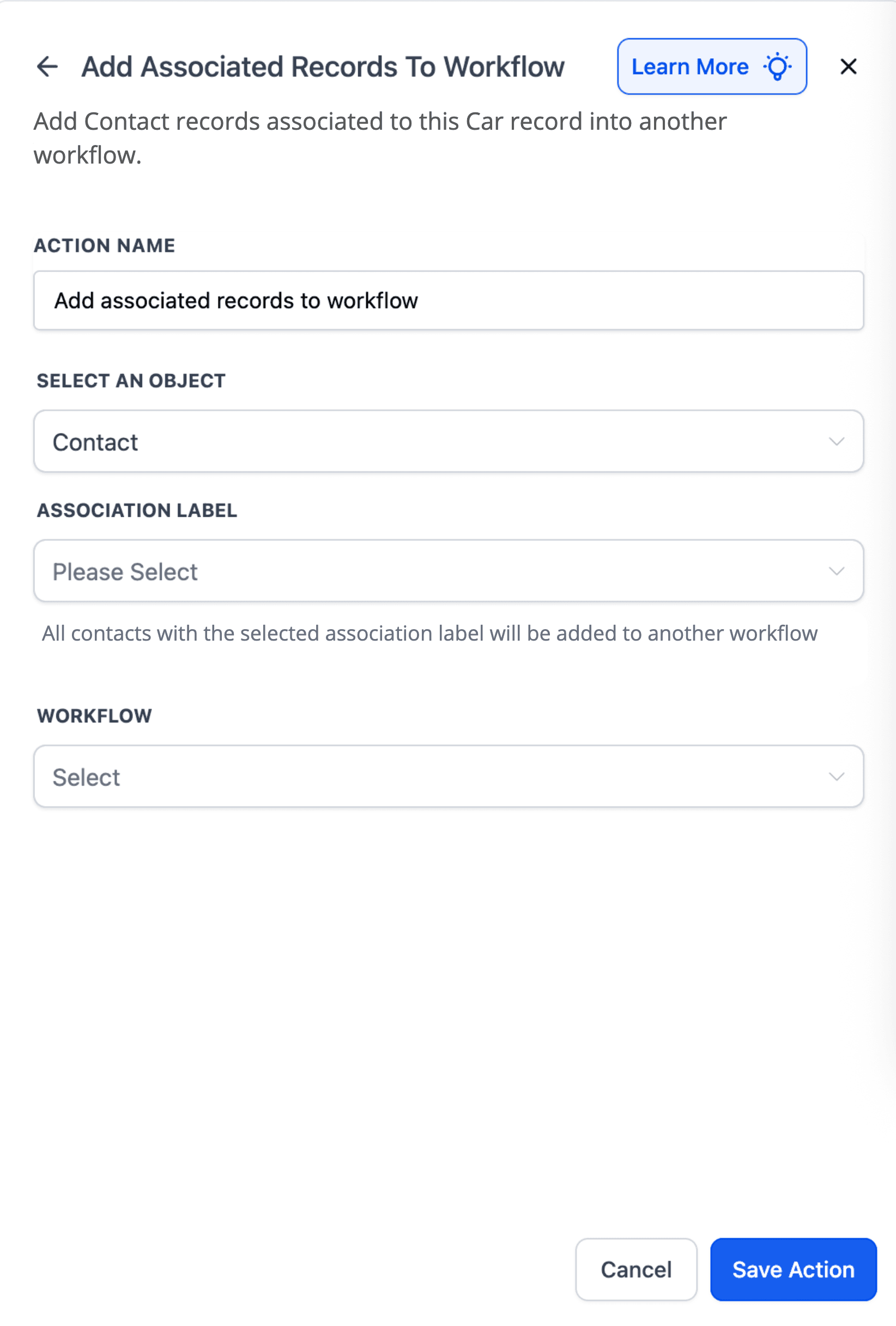 Aggiungi Record Associati a un altro Workflow in HITLEAD