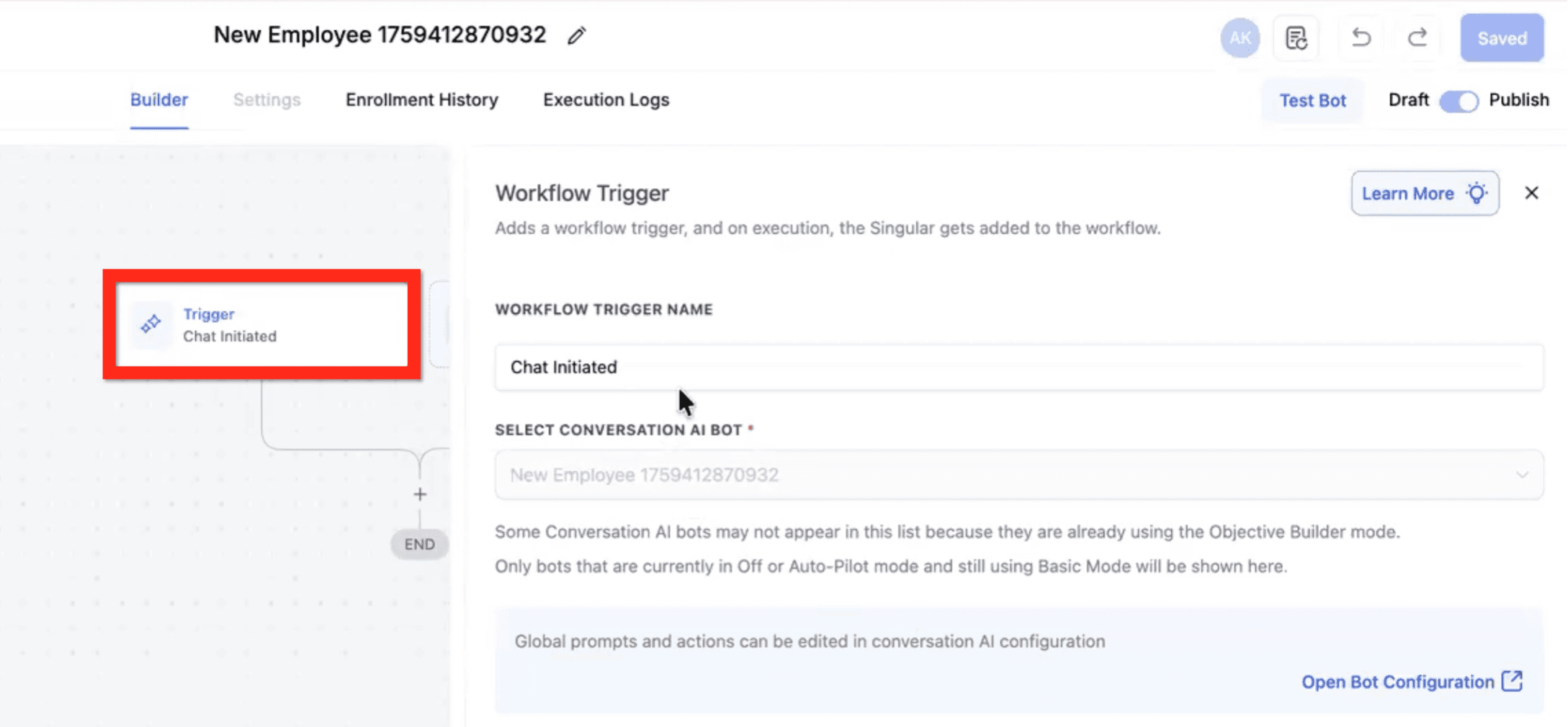 Schermata 12 — Flow Builder per Conversation AI