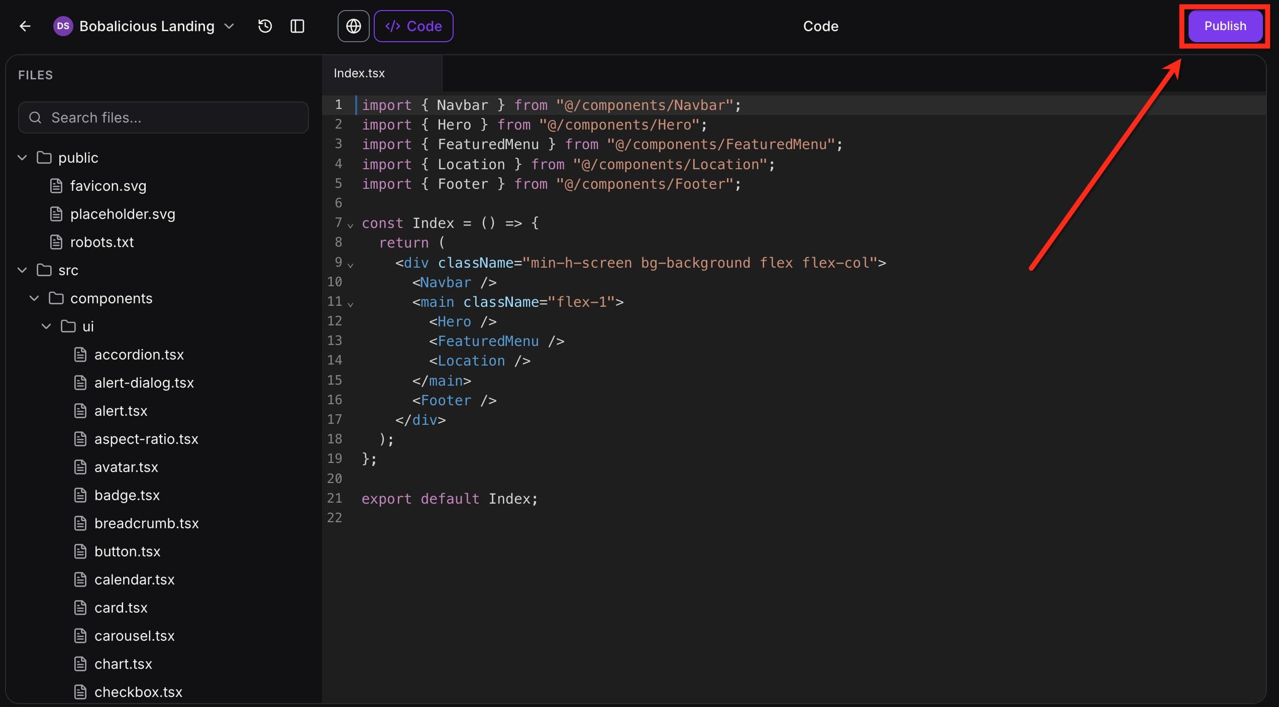 Schermata 13 — Code Editor in AI Studio