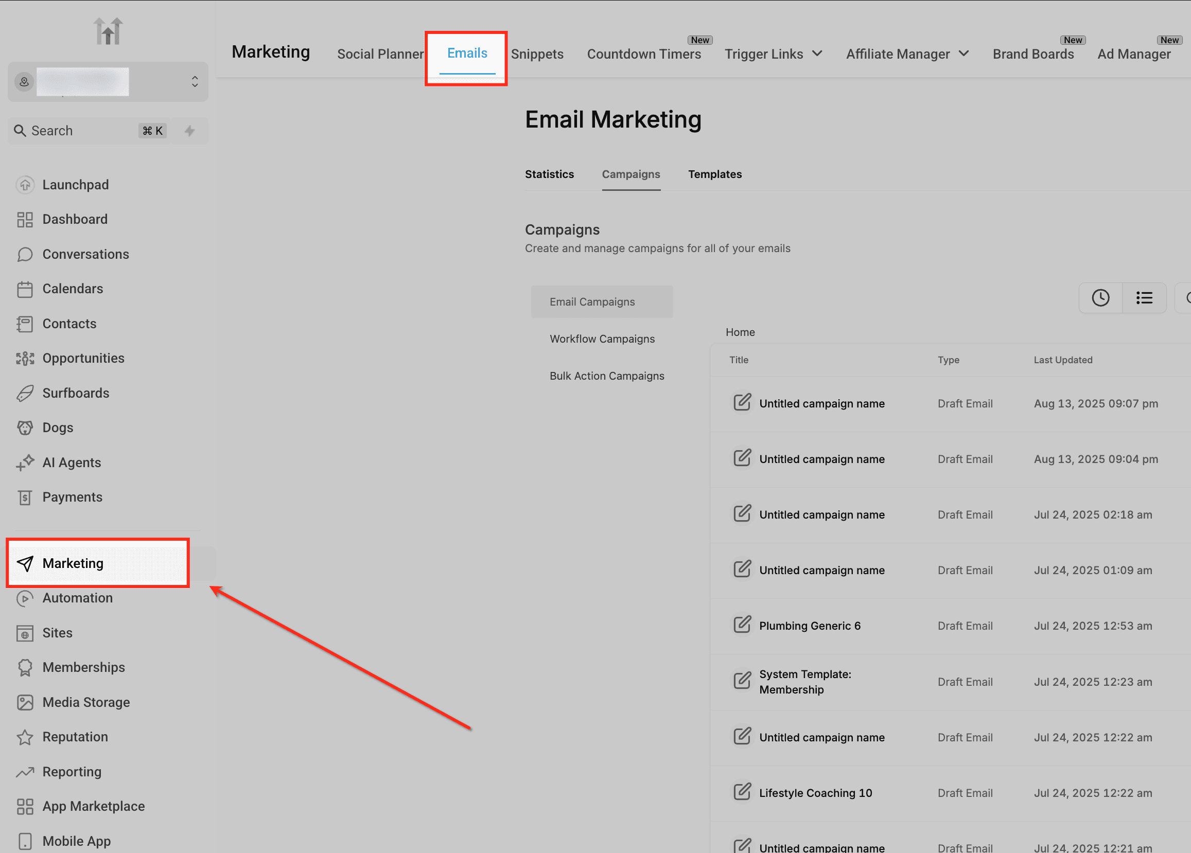 Schermata 1 — Come configurare le Preferenze Mittente nell'Email Builder