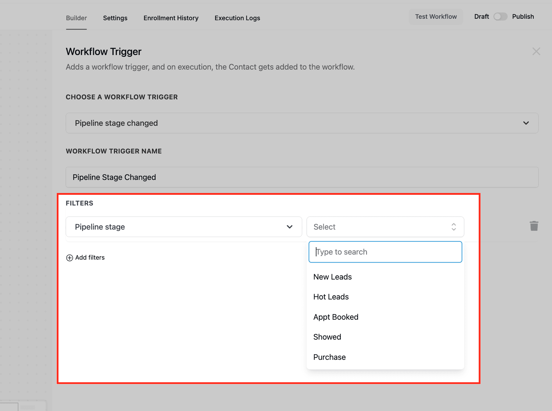 Schermata 10 — Workflow Trigger - Pipeline Stage Changed