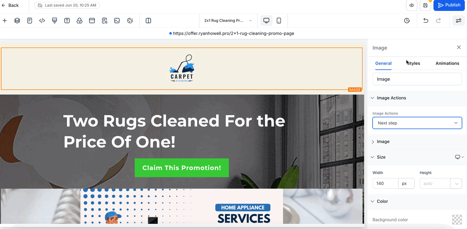 Schermata 6 — Usare la Nuova Sidebar Rinnovata nei Builder di Funnel e Siti Web