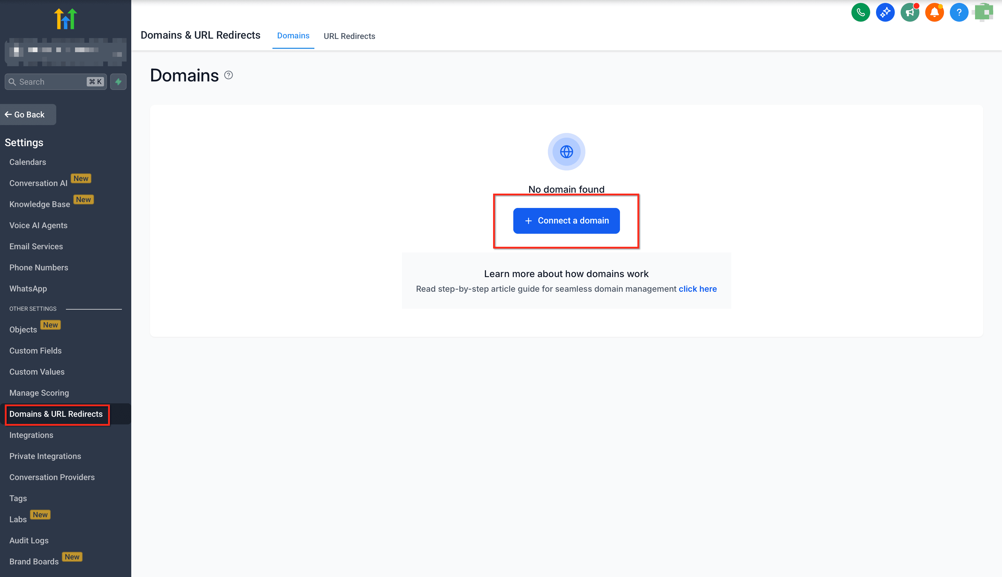 Schermata 6 — Come configurare il dominio root/sottodominio per i tuoi Funnel/Siti web?