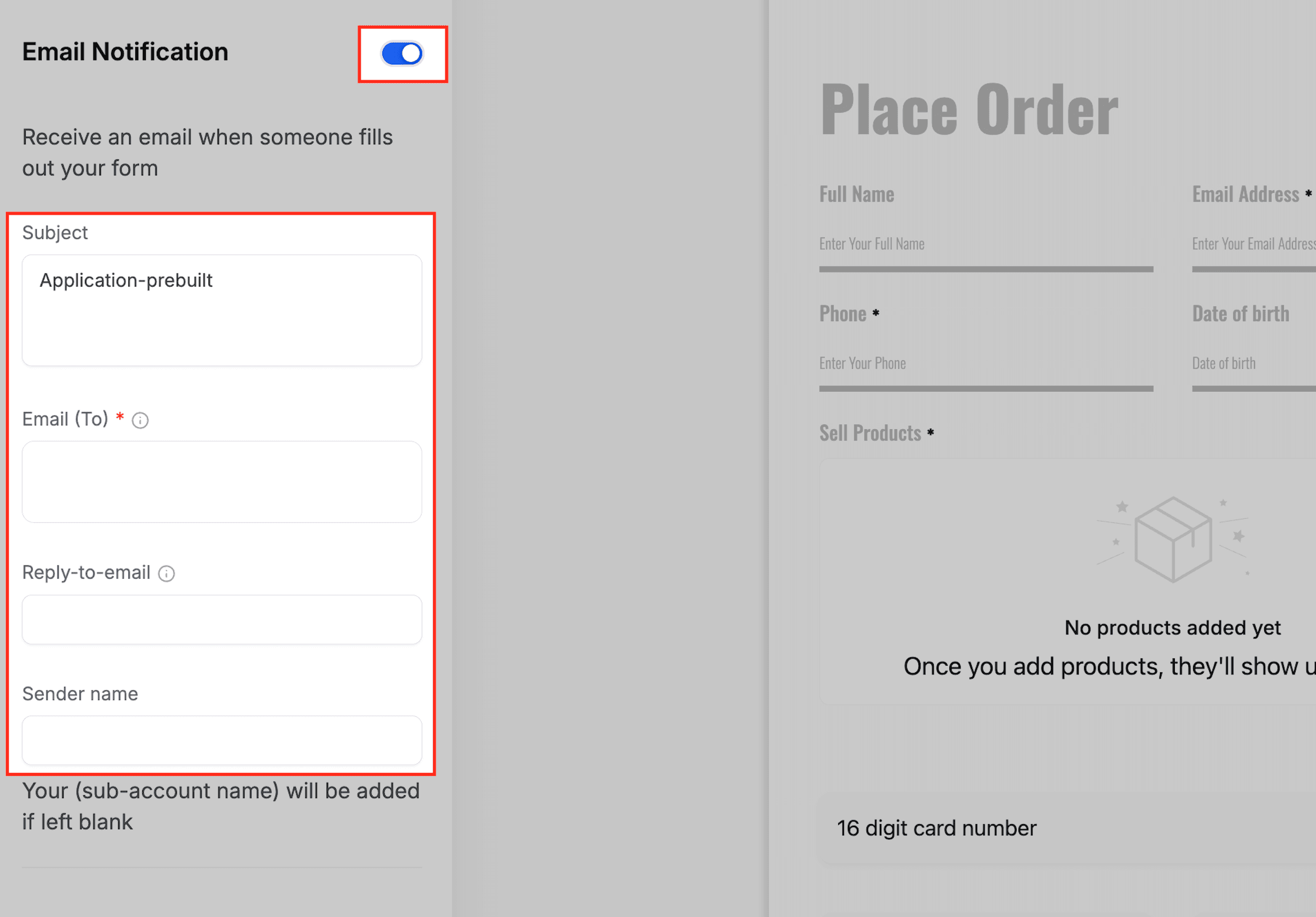 Schermata 4 — Notifiche Email in Form e Survey