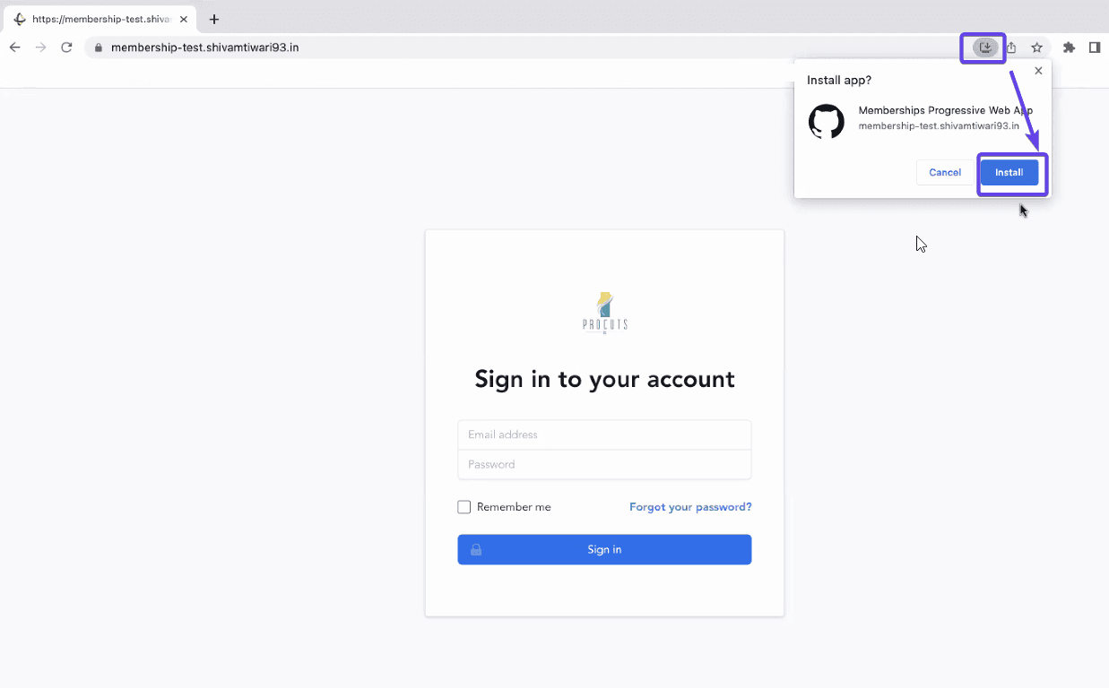 Schermata 9 — Come creare una Membership PWA Whitelabel in Legacy Memberships