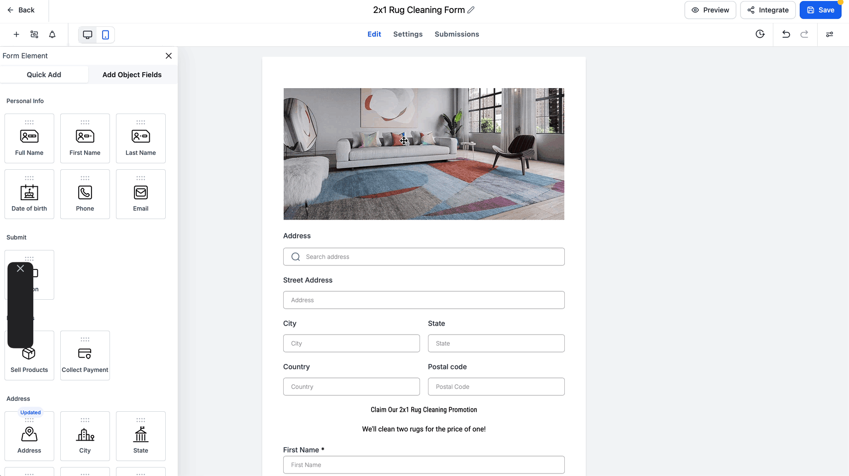 Schermata 2 — Guida al Quiz Builder