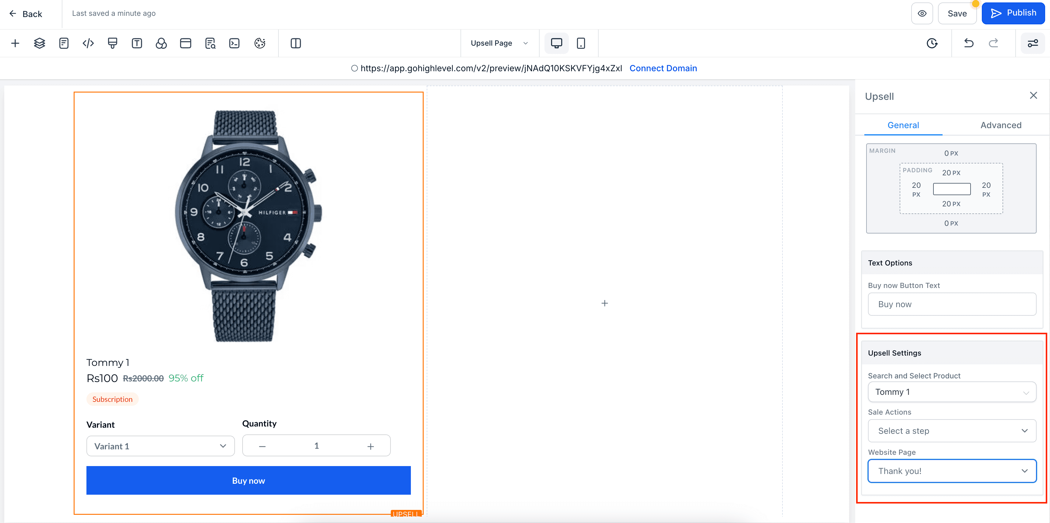 Schermata 5 — Upsell di prodotti al checkout del negozio online