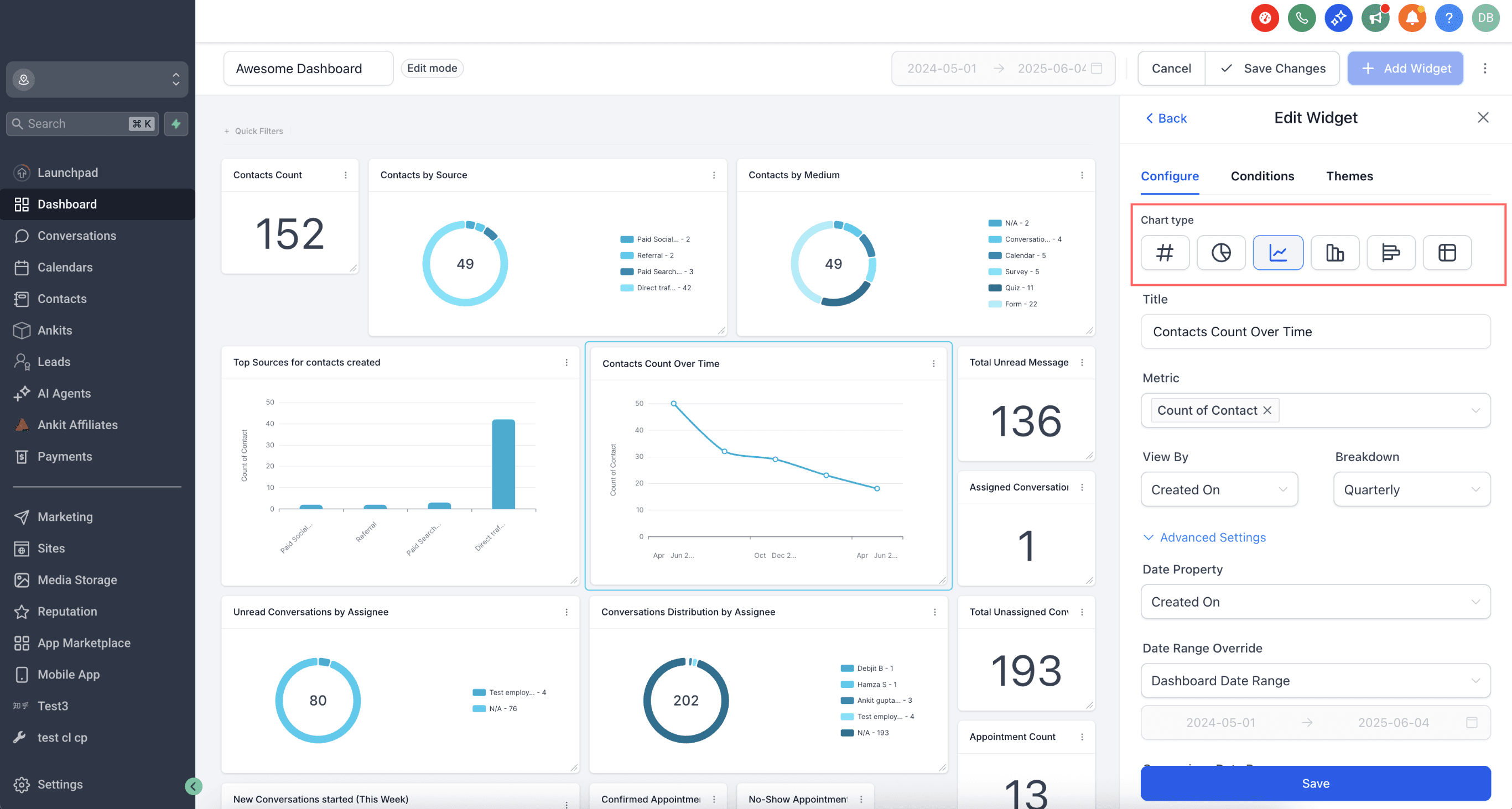 Schermata 12 — Come creare e aggiungere Dashboard Widget