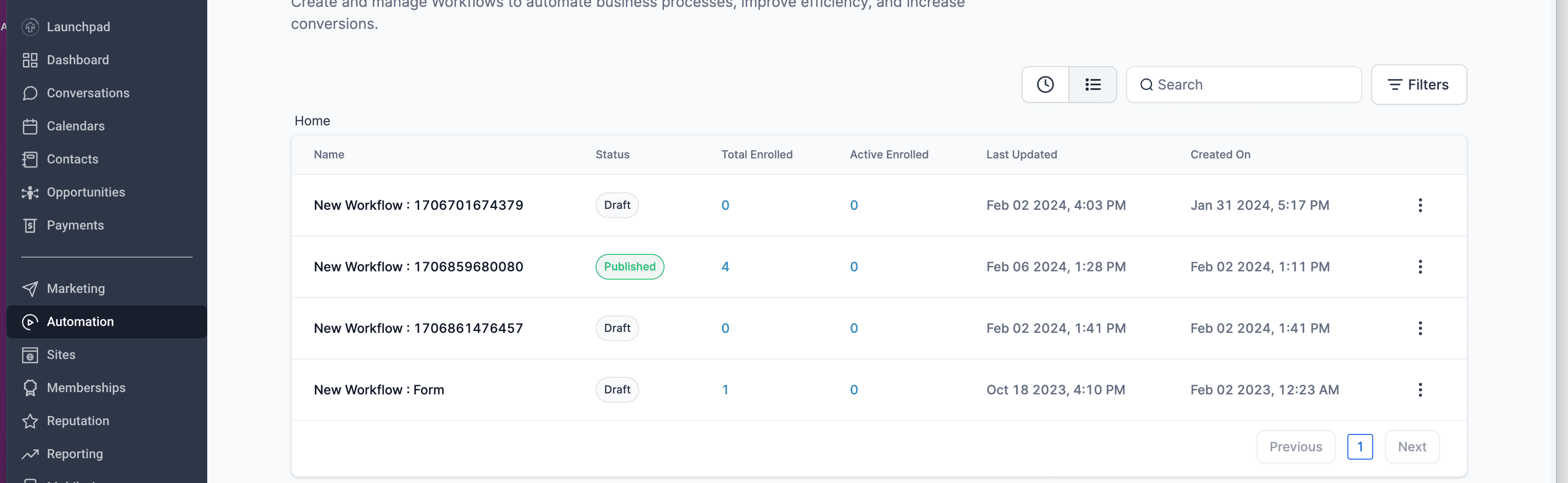 Schermata 1 — Trigger Pageview per Funnel e Siti Web