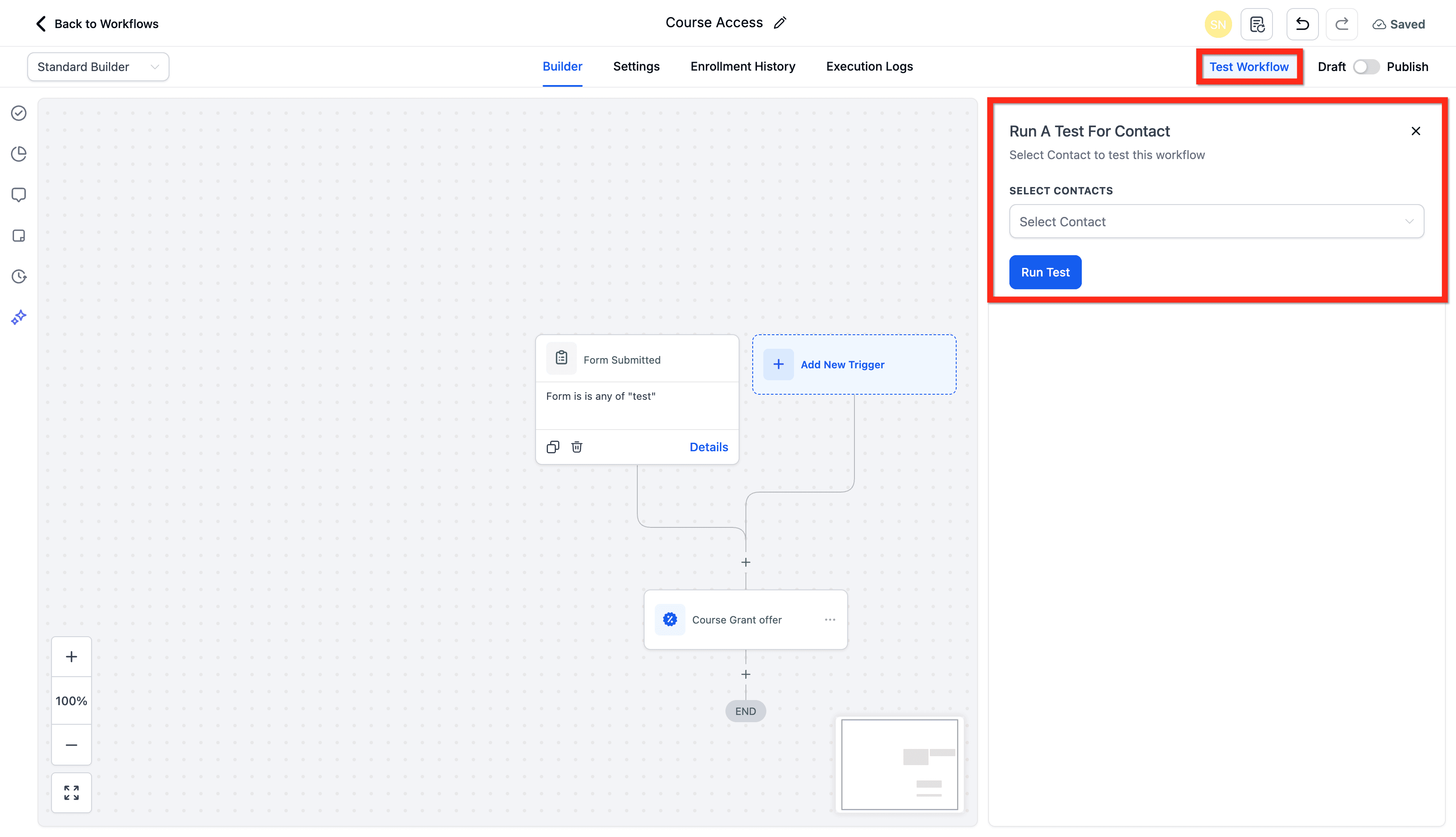 Schermata 5 — Come concedere l'accesso ai corsi Membership tramite Workflow