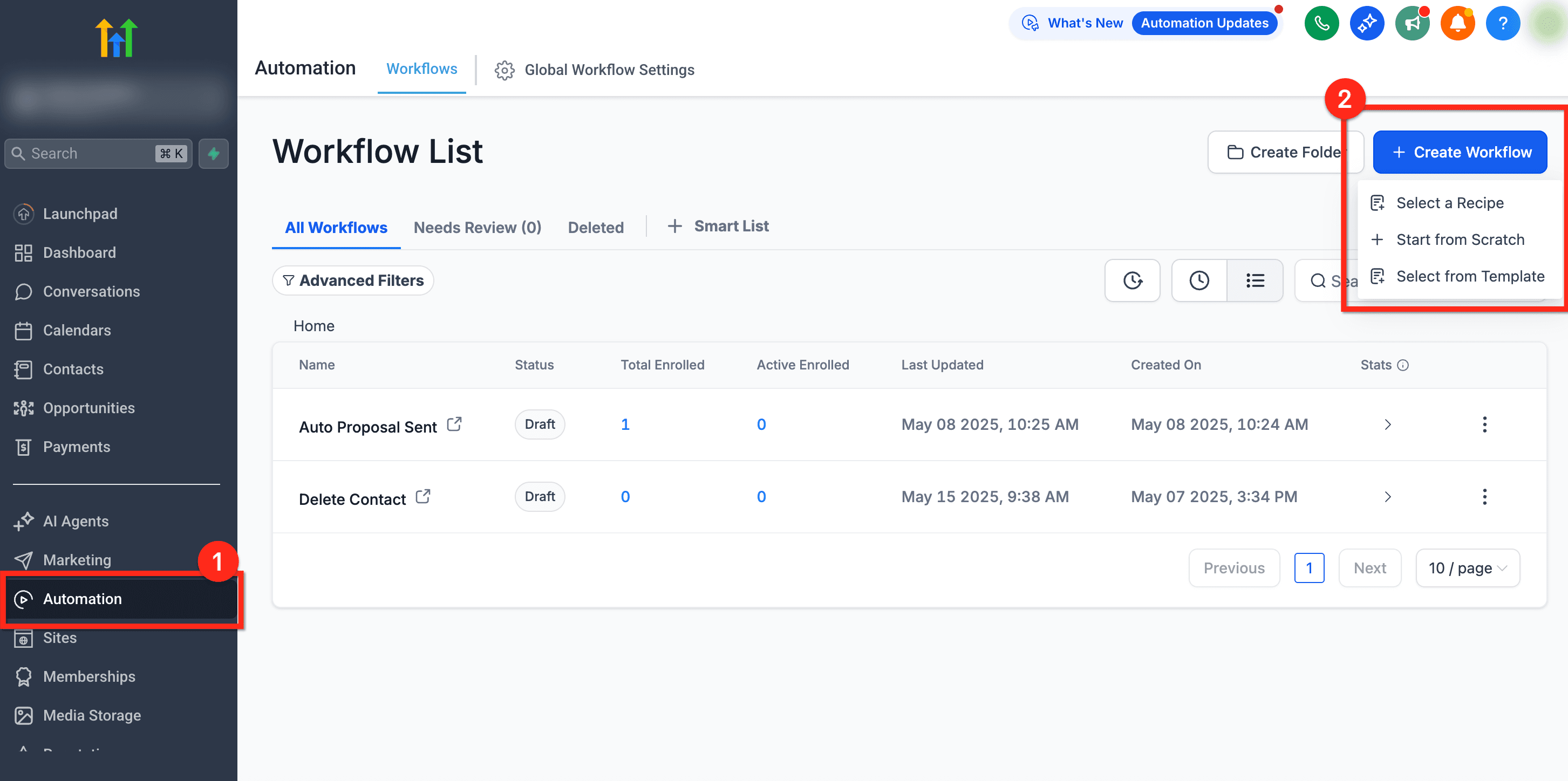 Schermata 1 — Trigger Workflow Rimborso in HITLEAD
