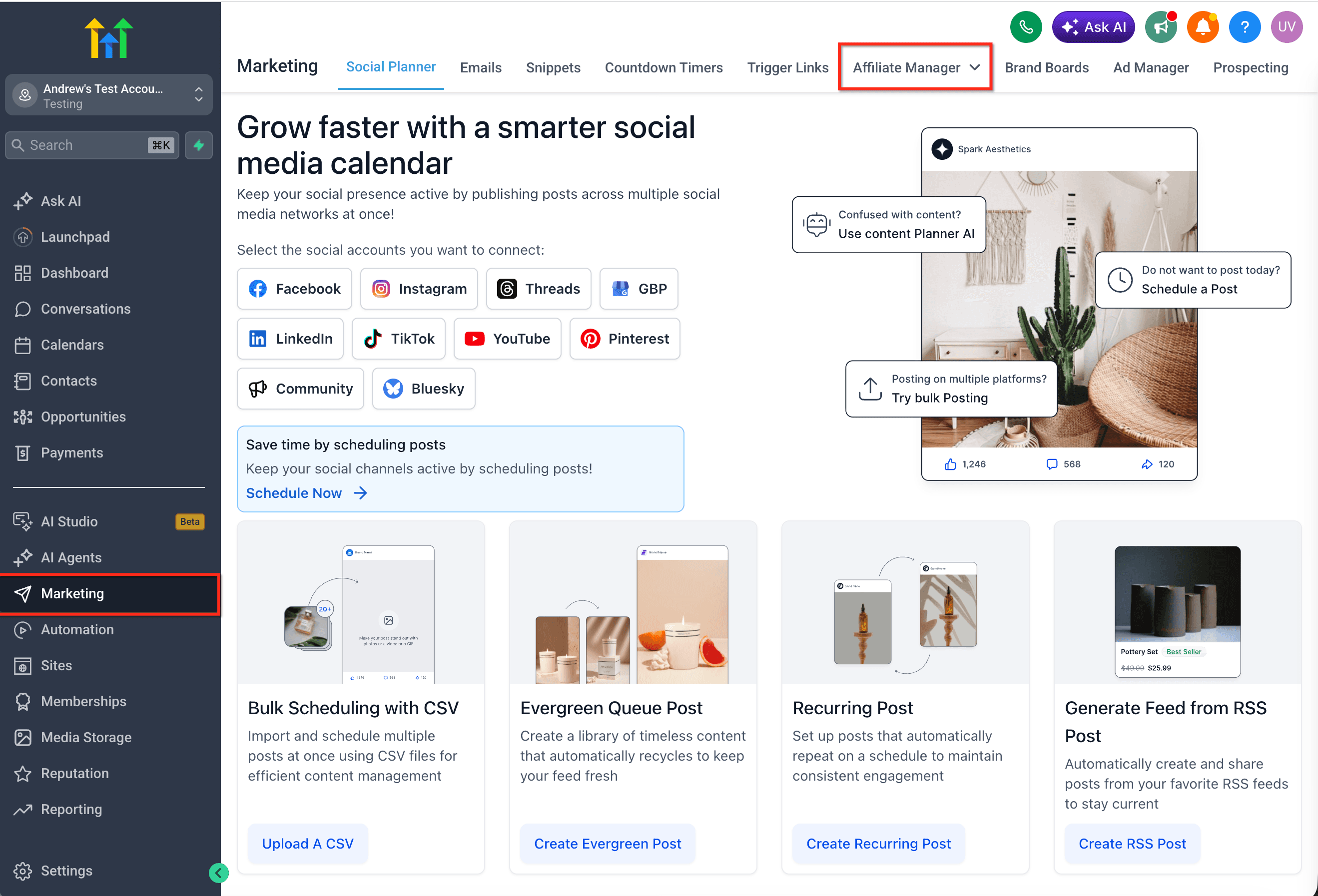 Schermata 1 — Affiliati Pay Per Sale per Form, Survey e Calendari