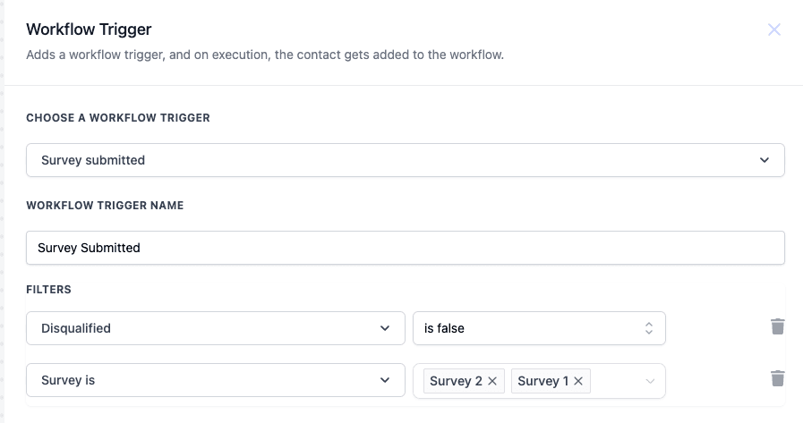 Schermata 1 — Workflow Trigger - Survey Inviato